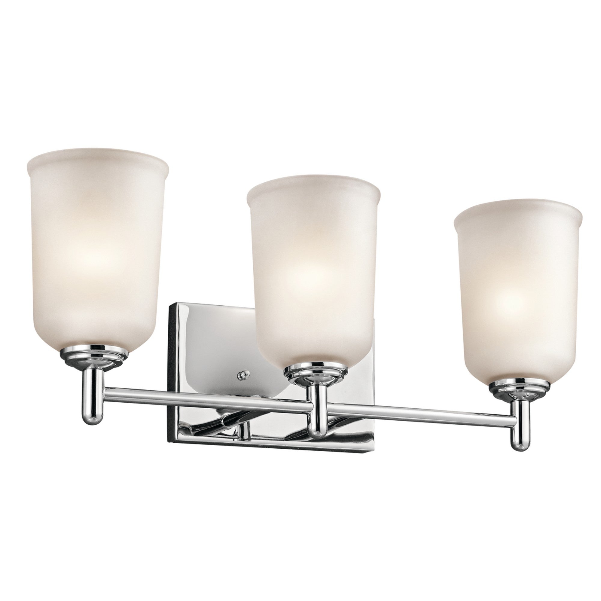 Shailene 21" 3-Light Bath Vanity Light, Chrome Finish, Etched Glass - Bees Lighting