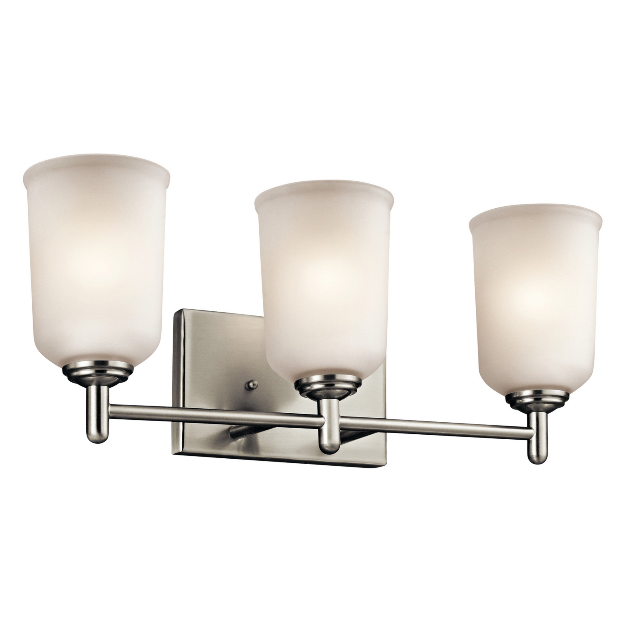 Shailene 21" 3-Light Bath Vanity Light, Brushed Nickel Finish, Etched Glass - Bees Lighting
