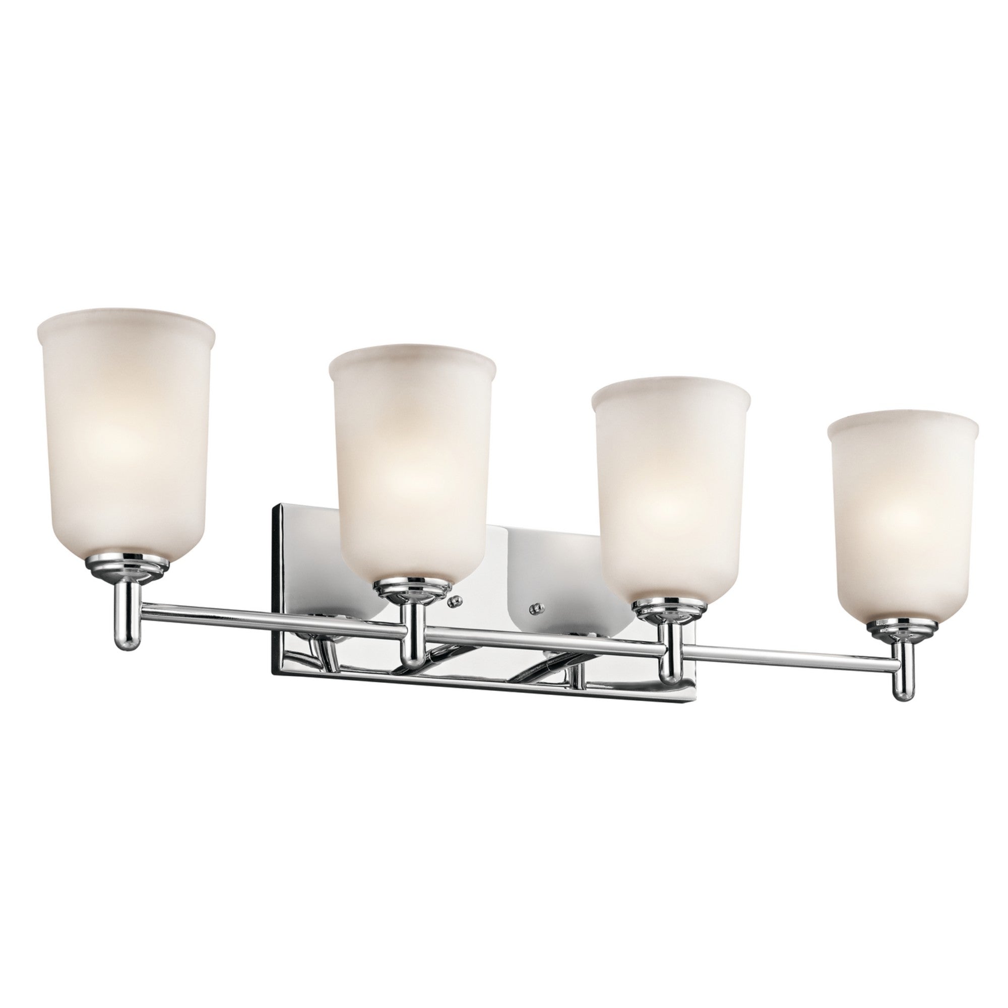 Shailene 30" 4-Light Bath Vanity Light, Chrome Finish, Etched Glass - Bees Lighting