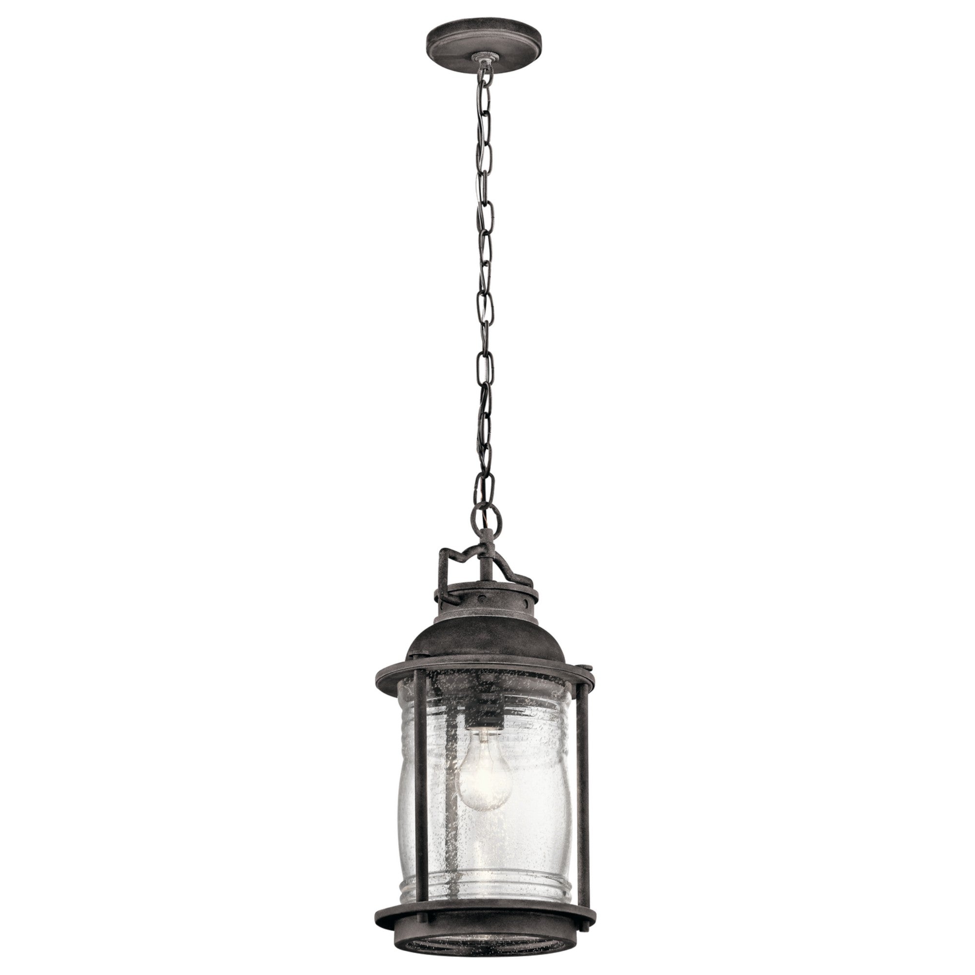Ashland Bay 18" Outdoor Pendant, Weathered Zinc Finish - Bees Lighting