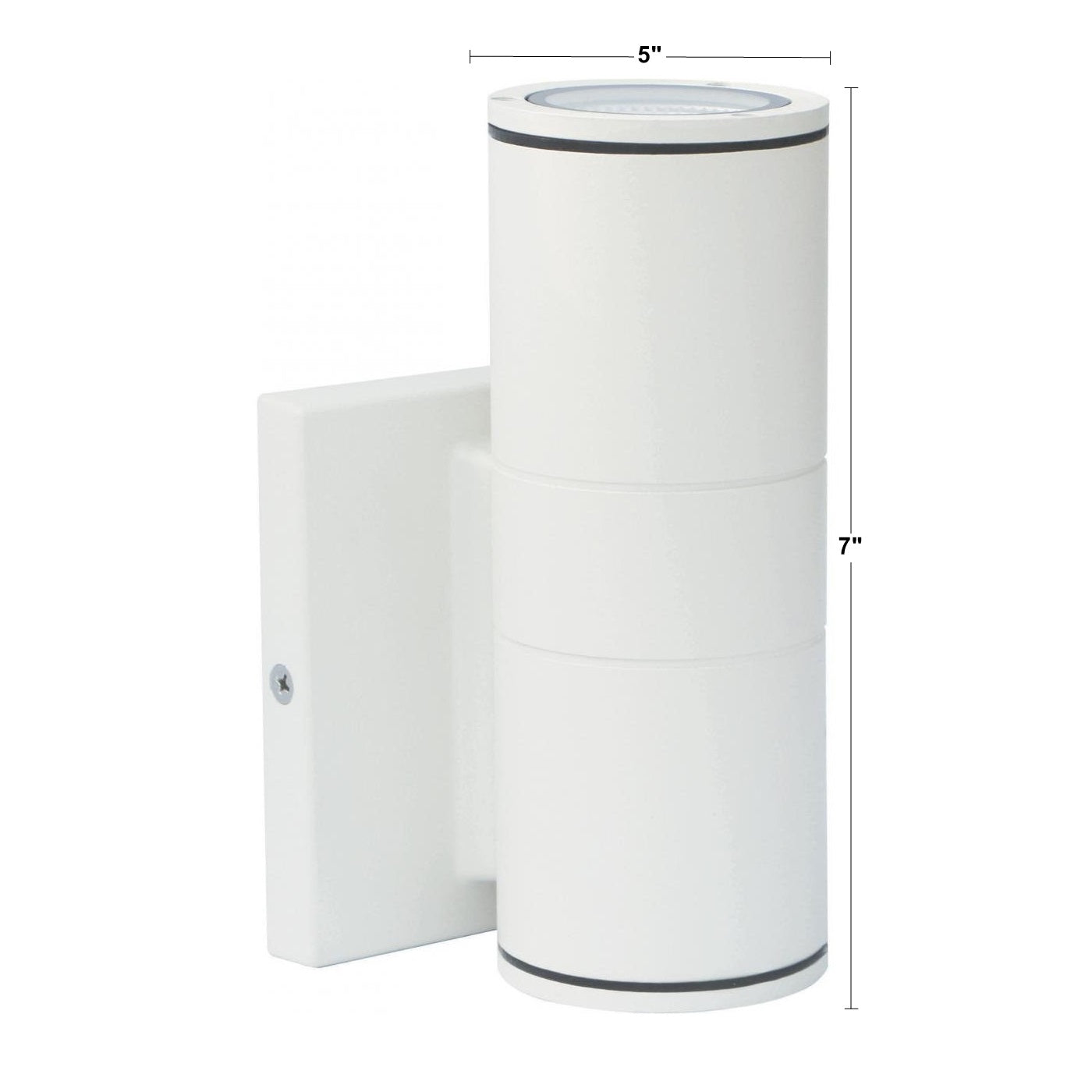 7" 1 Light LED Outdoor Cylinder Wall Light White Finish - Bees Lighting