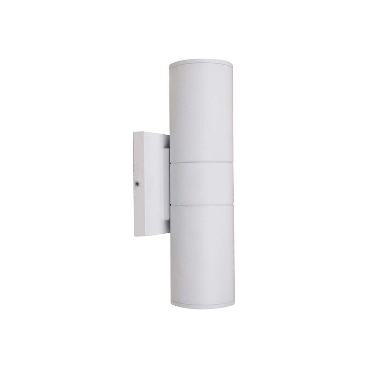 12 In 2 Lights LED Outdoor Cylinder Wall Light Up/Down Lights 3000K White Finish - Bees Lighting