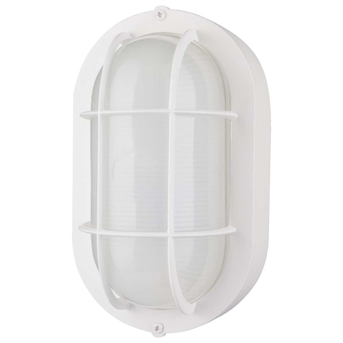 8.5" LED Oval Bulk Head Light, White Glass