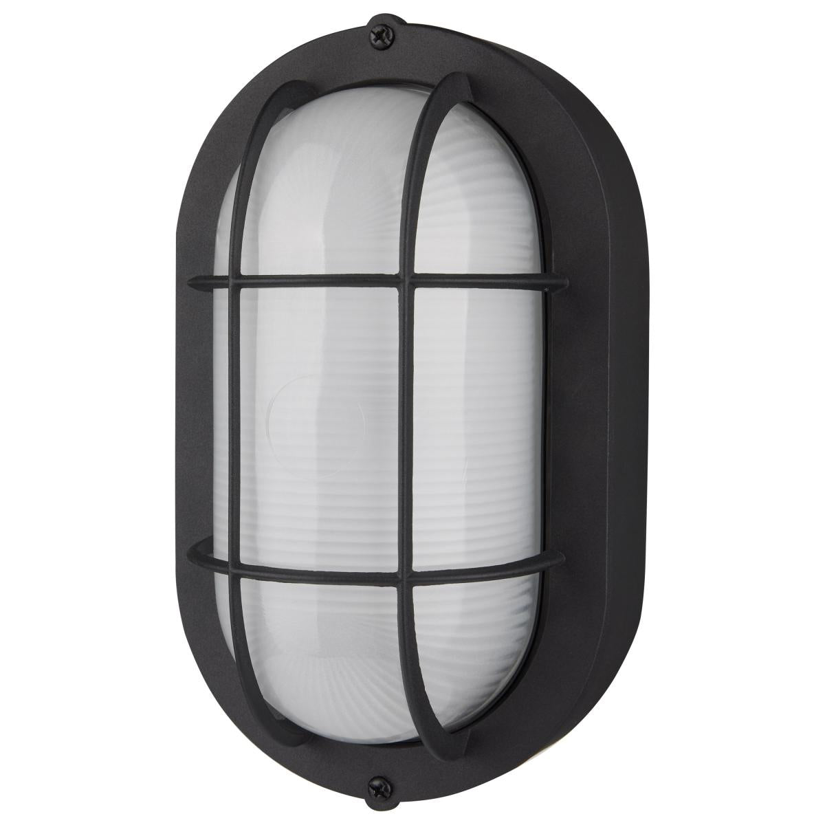 8.5" LED Oval Bulk Head Light, White Glass