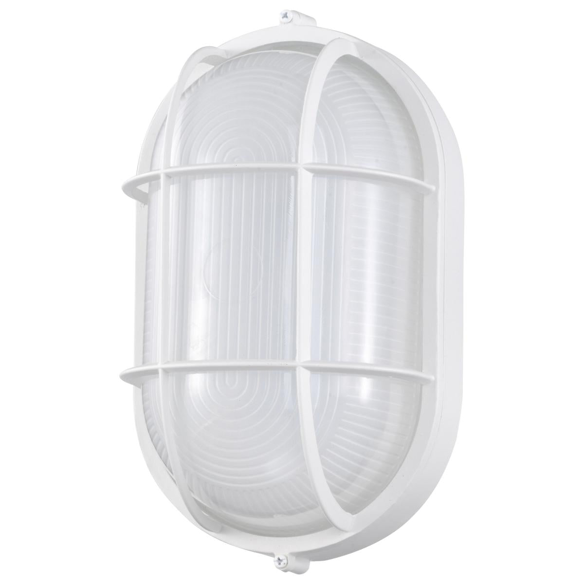 11" LED Oval Bulk Head Light, White Glass