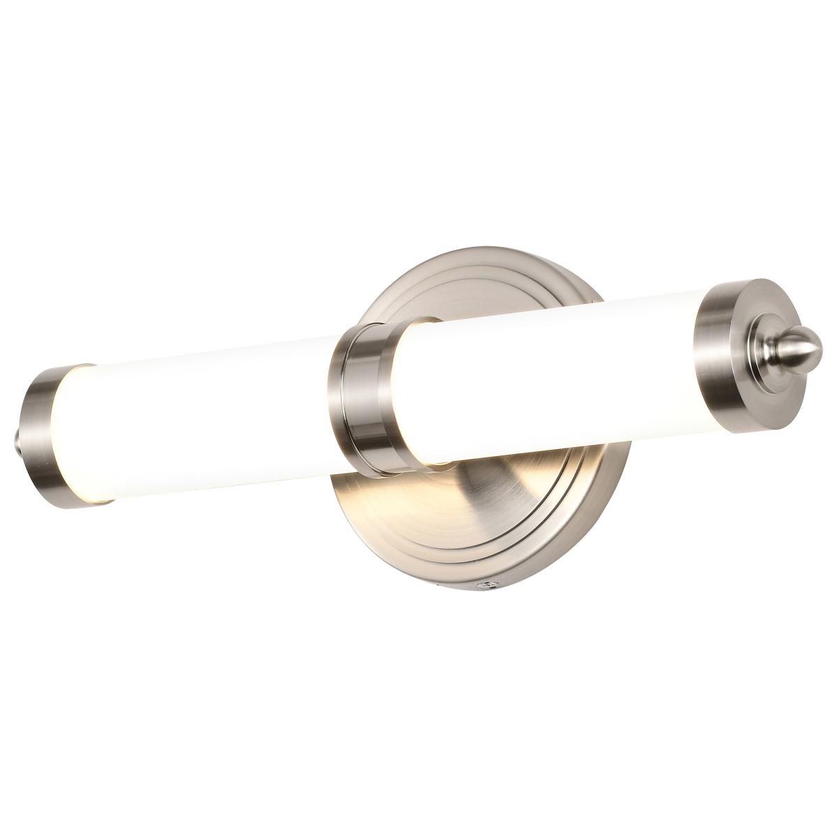 Kagen LED Bath Bar Brushed Nickel Finish, White Acrylic Lens - Bees Lighting