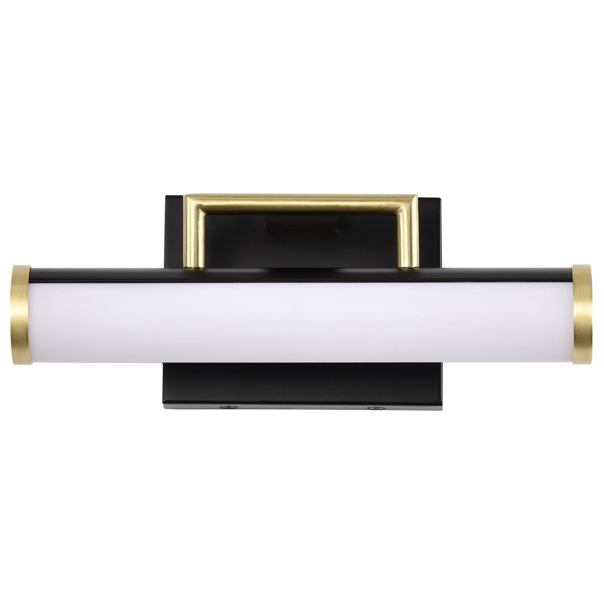 Solano 12 in. LED Bath Bar Brass and Matte Black Finish