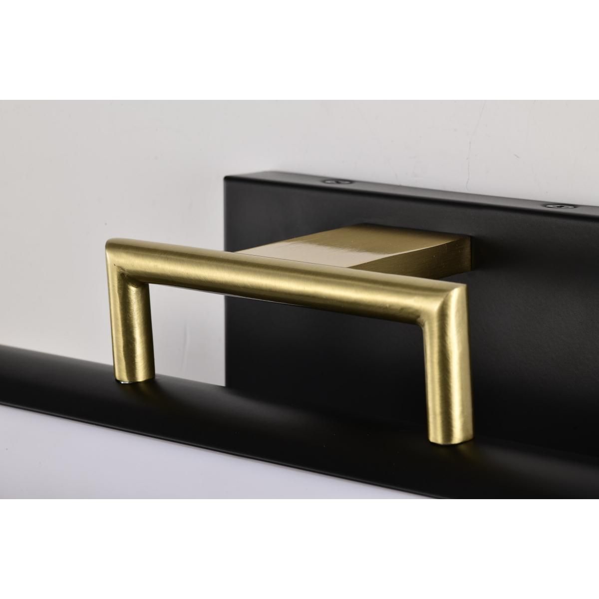 Solano 12 in. LED Bath Bar Brass and Matte Black Finish - Bees Lighting