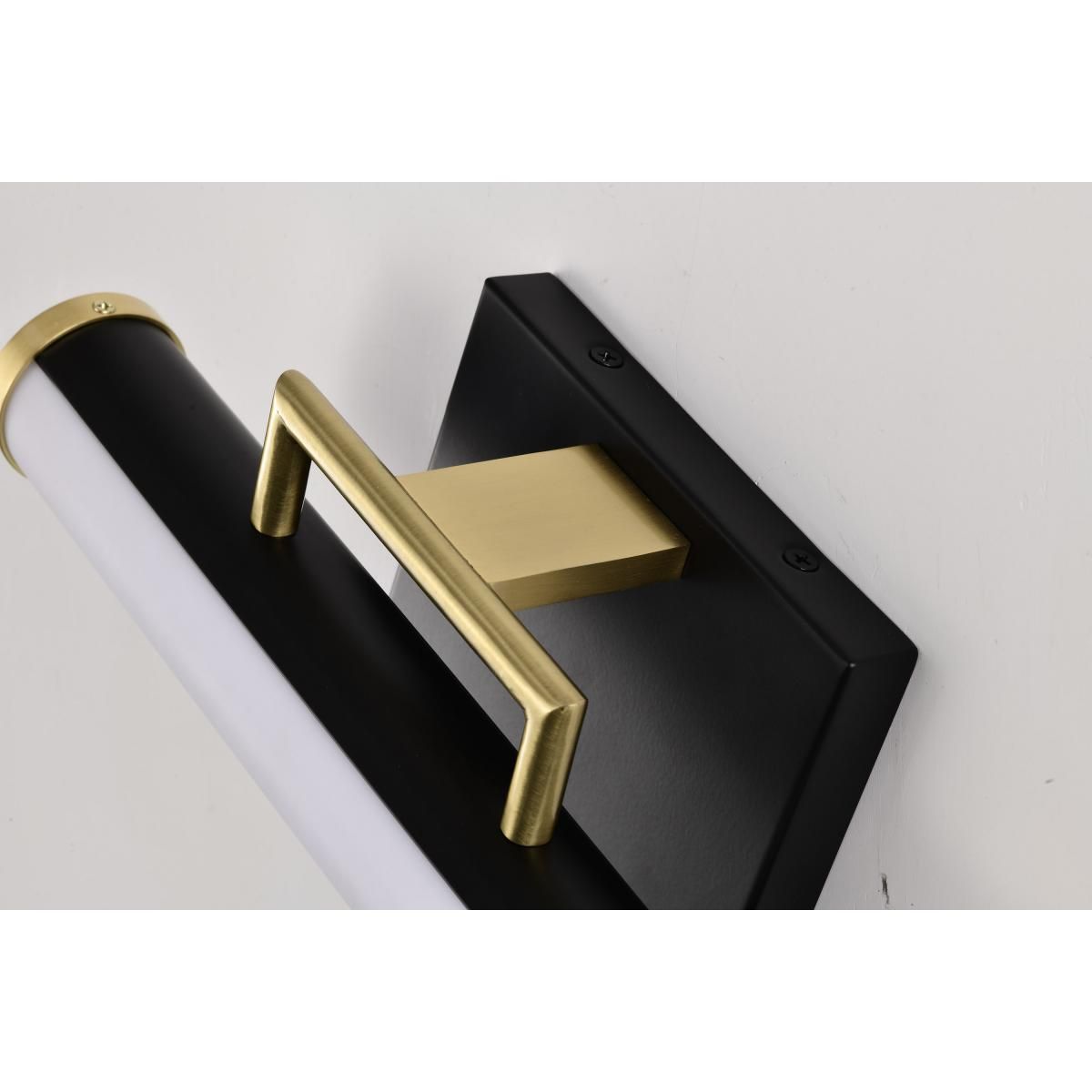 Solano 12 in. LED Bath Bar Brass and Matte Black Finish - Bees Lighting