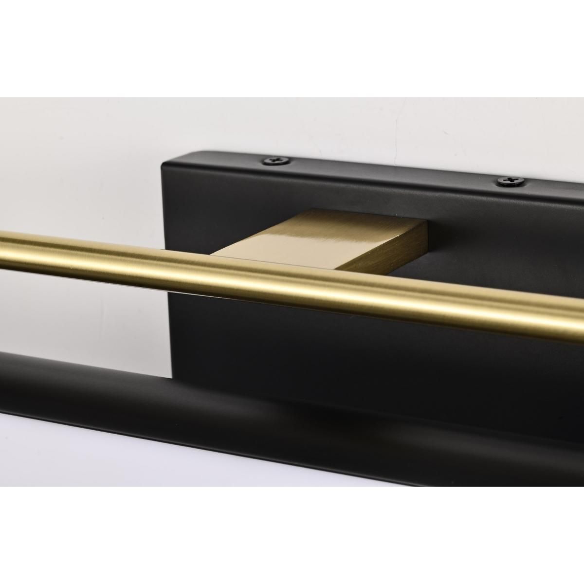 Solano 24 in. LED Bath Bar Brass and Matte Black Finish - Bees Lighting