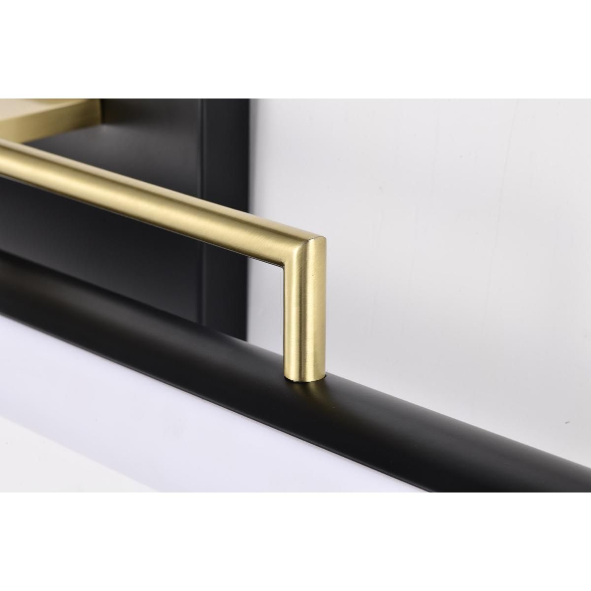 Solano 36 in. LED Bath Bar Brass and Matte Black Finish - Bees Lighting