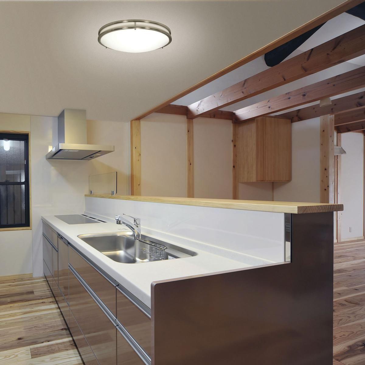 Glamour 17 in. LED Flush Mount Light Selectable CCT Silver Finish - Bees Lighting