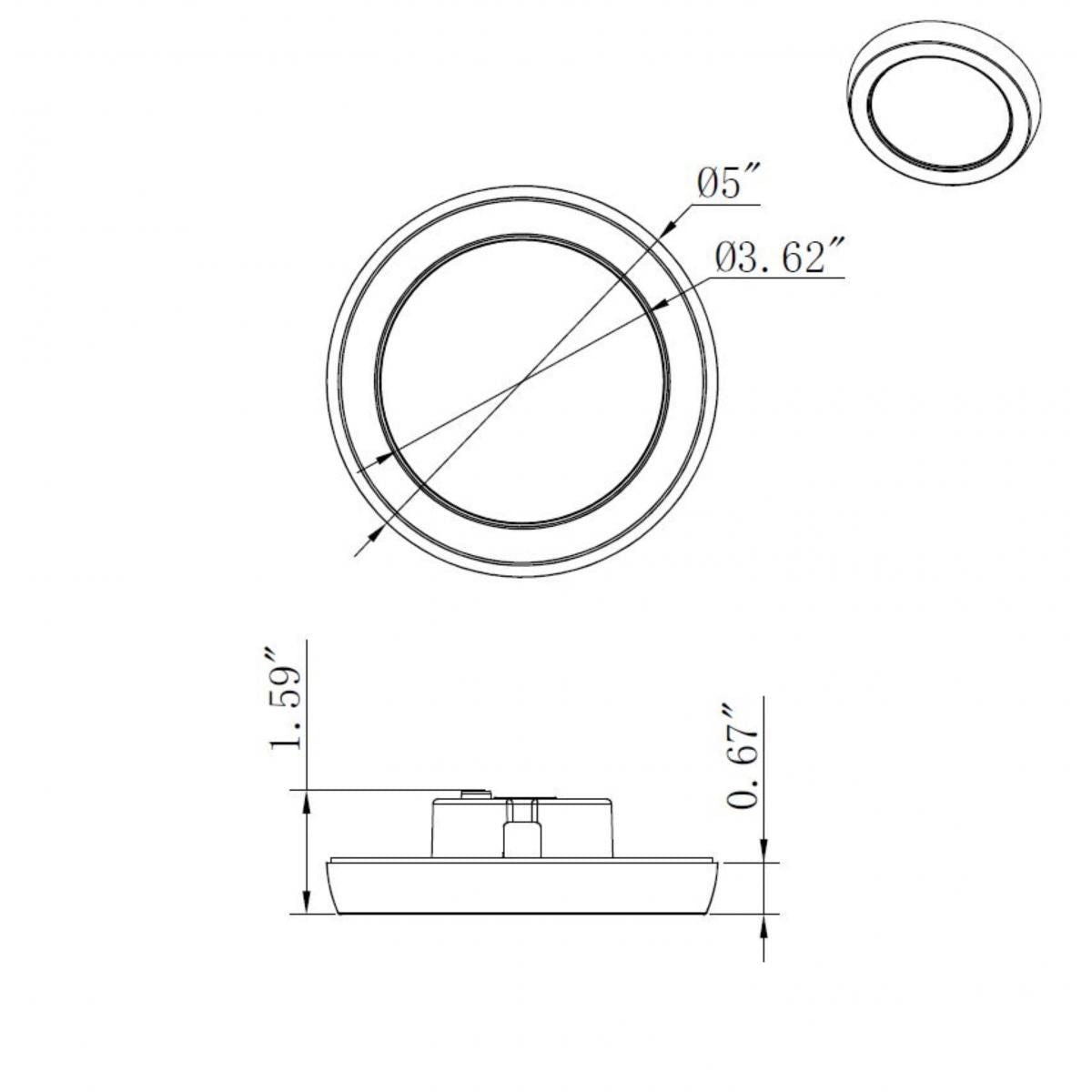Blink 5 in. LED Round Disk Light 9W Selectable CCT White Finish - Bees Lighting