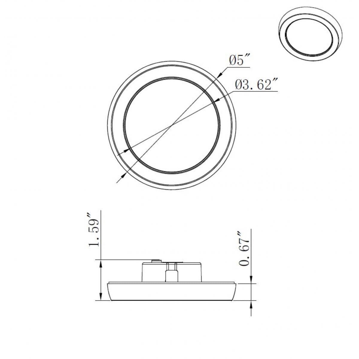 Blink 5 In. LED Round Disk Light 9W Selectable CCT Bronze Finish - Bees Lighting