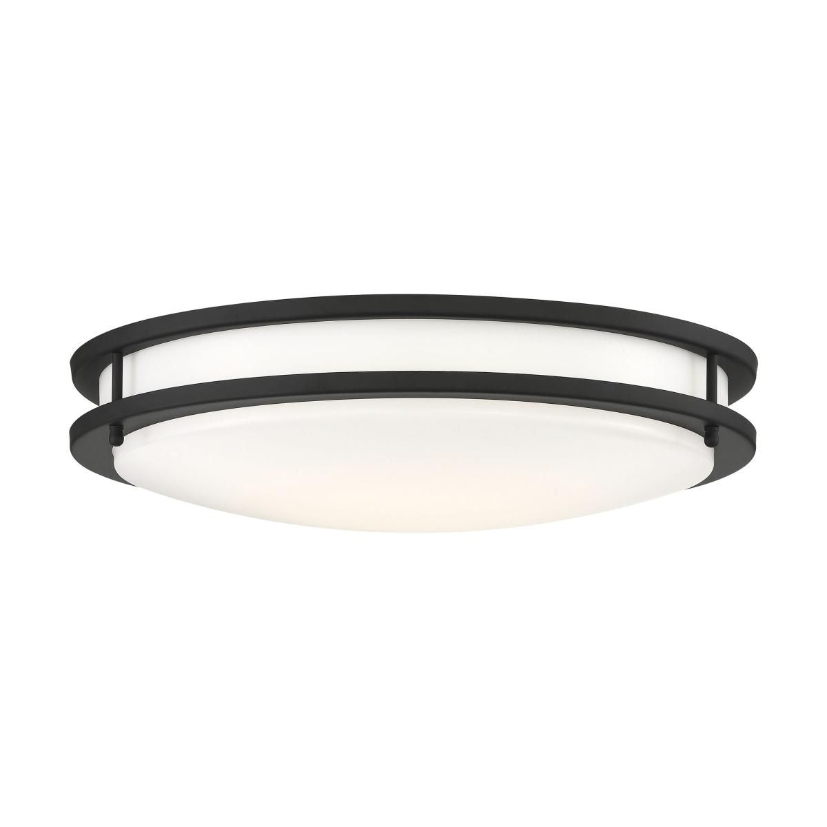 Glamour 17 in. LED Flush Mount Light Selectable CCT Black Finish - Bees Lighting