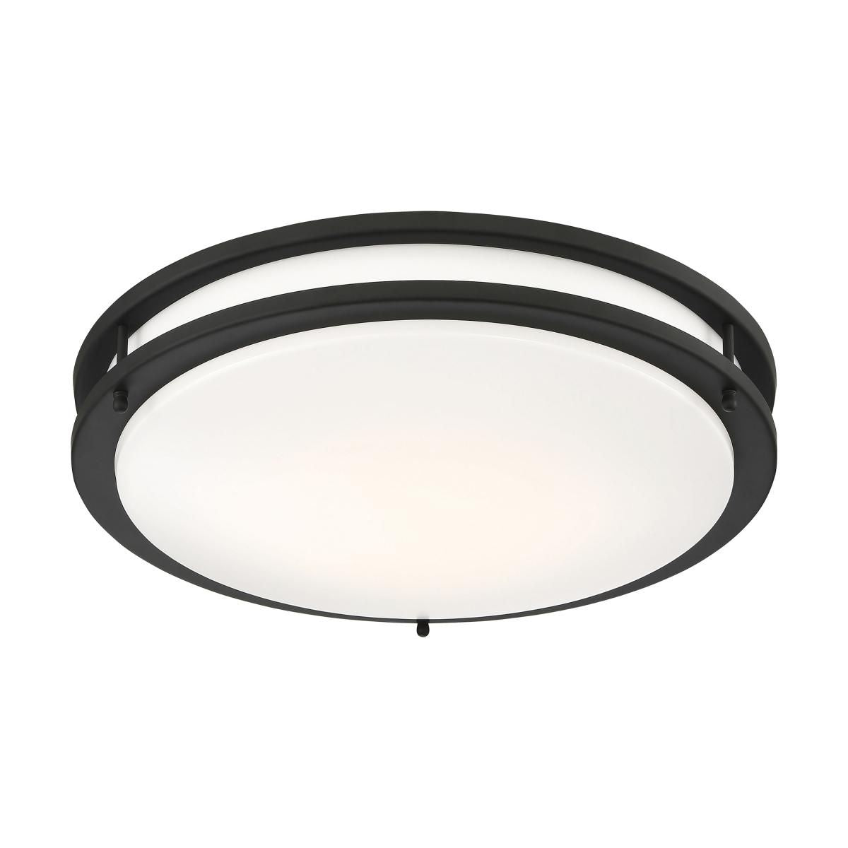 Glamour 17 in. LED Flush Mount Light Selectable CCT Black Finish - Bees Lighting