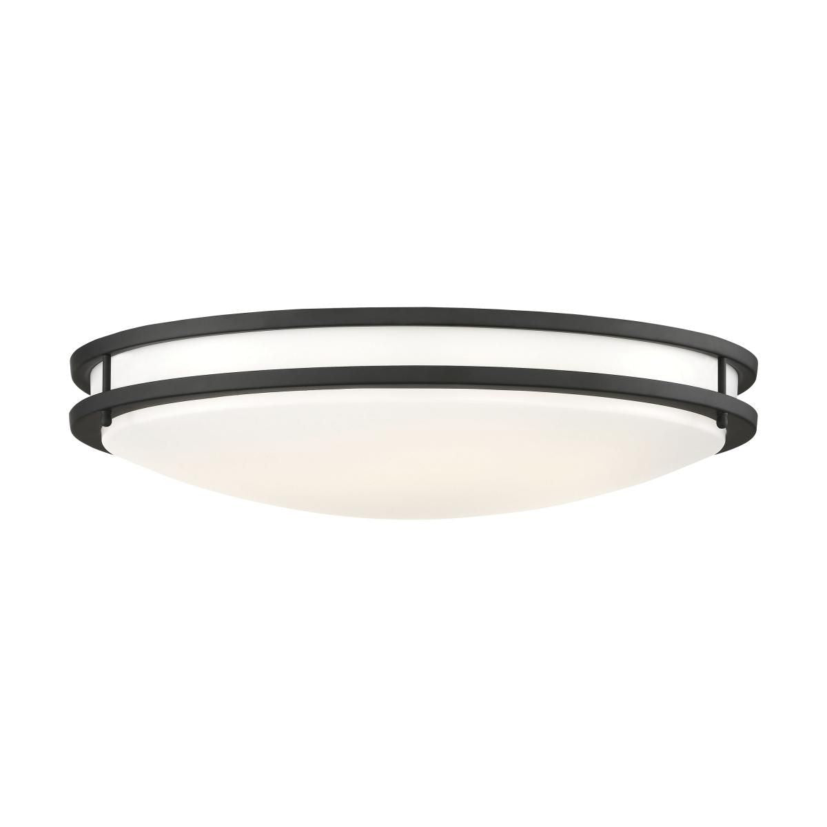 Glamour 24 in. LED Flush Mount Light Selectable CCT Black Finish - Bees Lighting