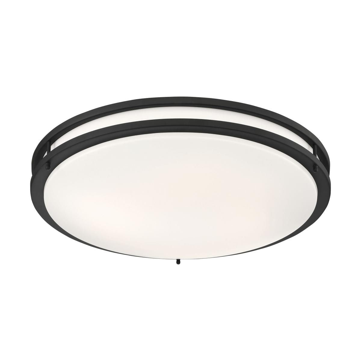 Glamour 24 in. LED Flush Mount Light Selectable CCT Black Finish - Bees Lighting