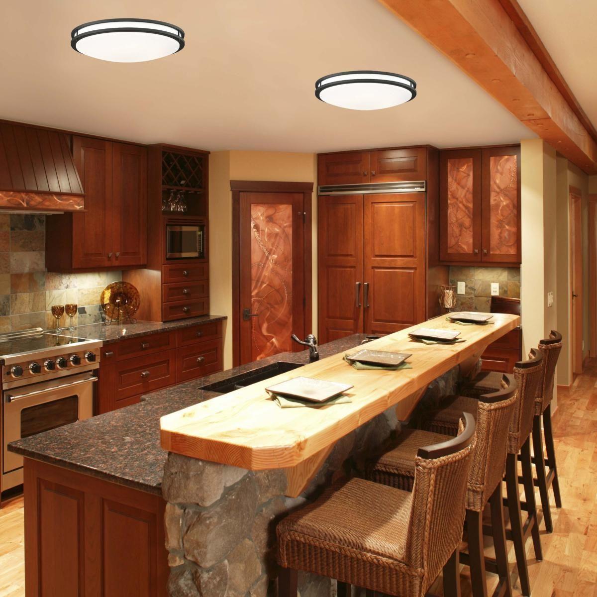 Glamour 24 in. LED Flush Mount Light Selectable CCT Black Finish - Bees Lighting