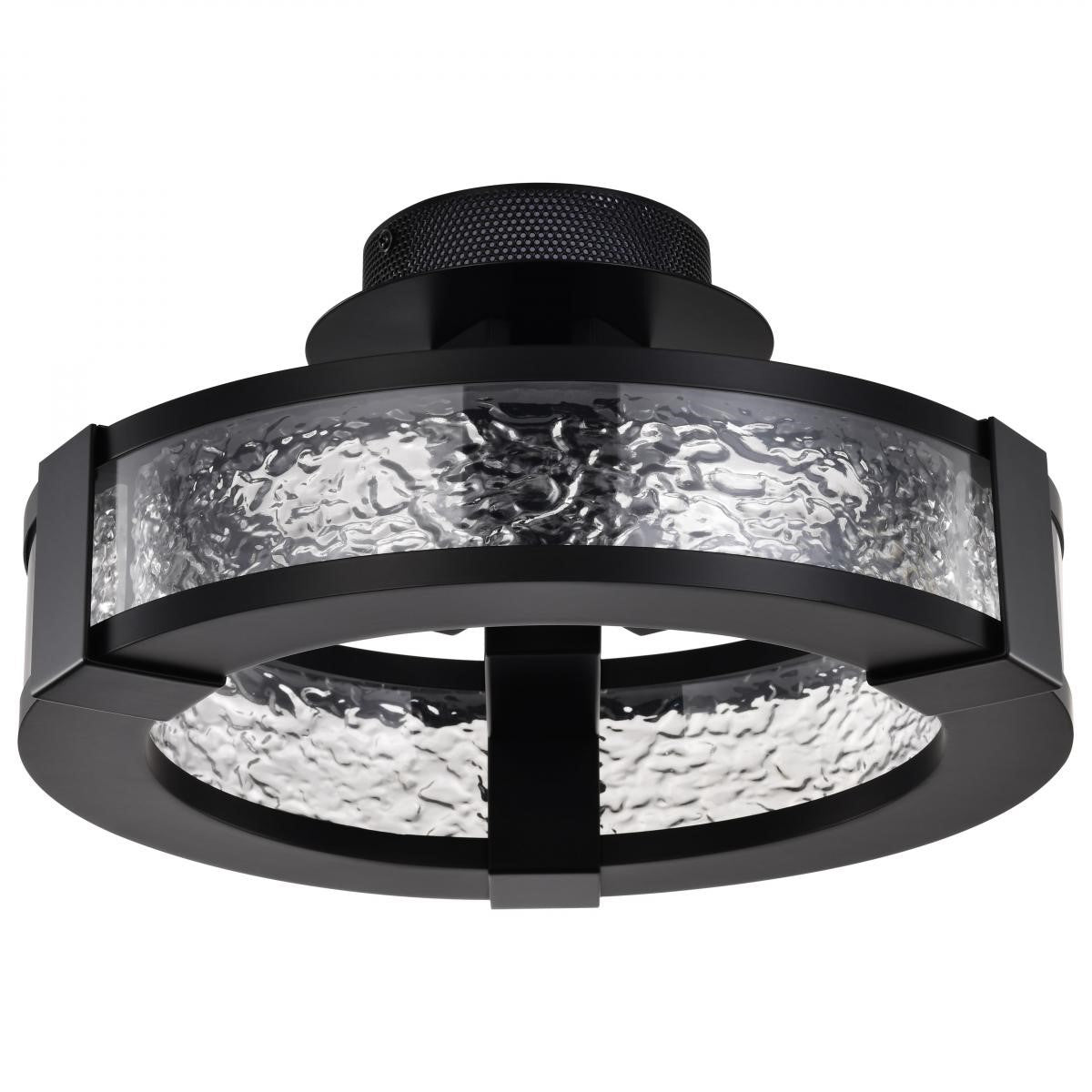 Darrow 14" LED Semi-flush Mount, Matte Black Finish - Bees Lighting