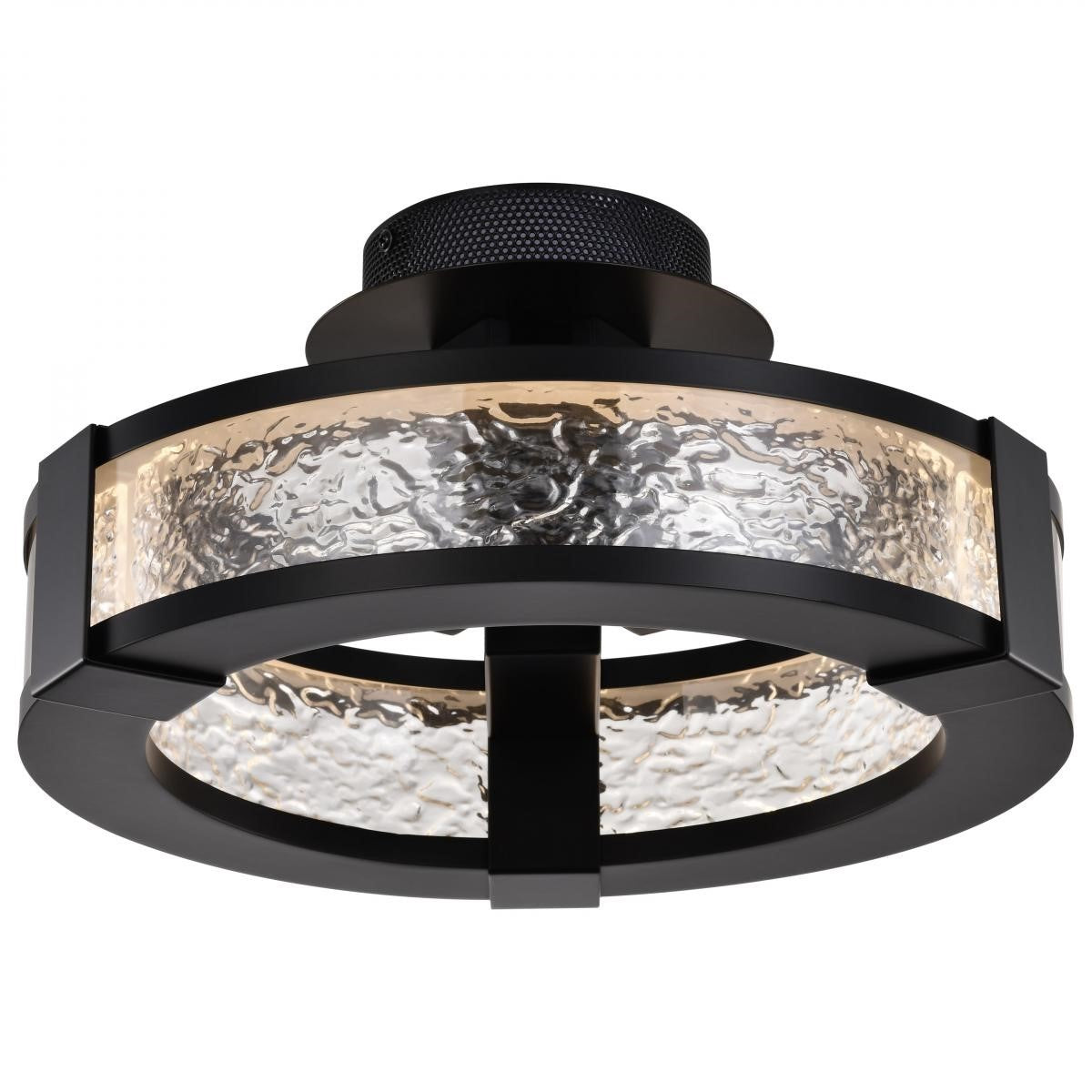 Darrow 14" LED Semi-Flush Mount Light, Matte Black Finish - Bees Lighting