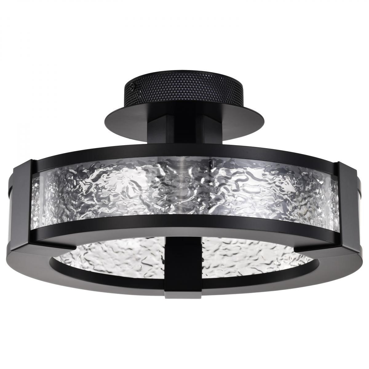 Darrow 14" LED Semi-Flush Mount Light, Matte Black Finish - Bees Lighting