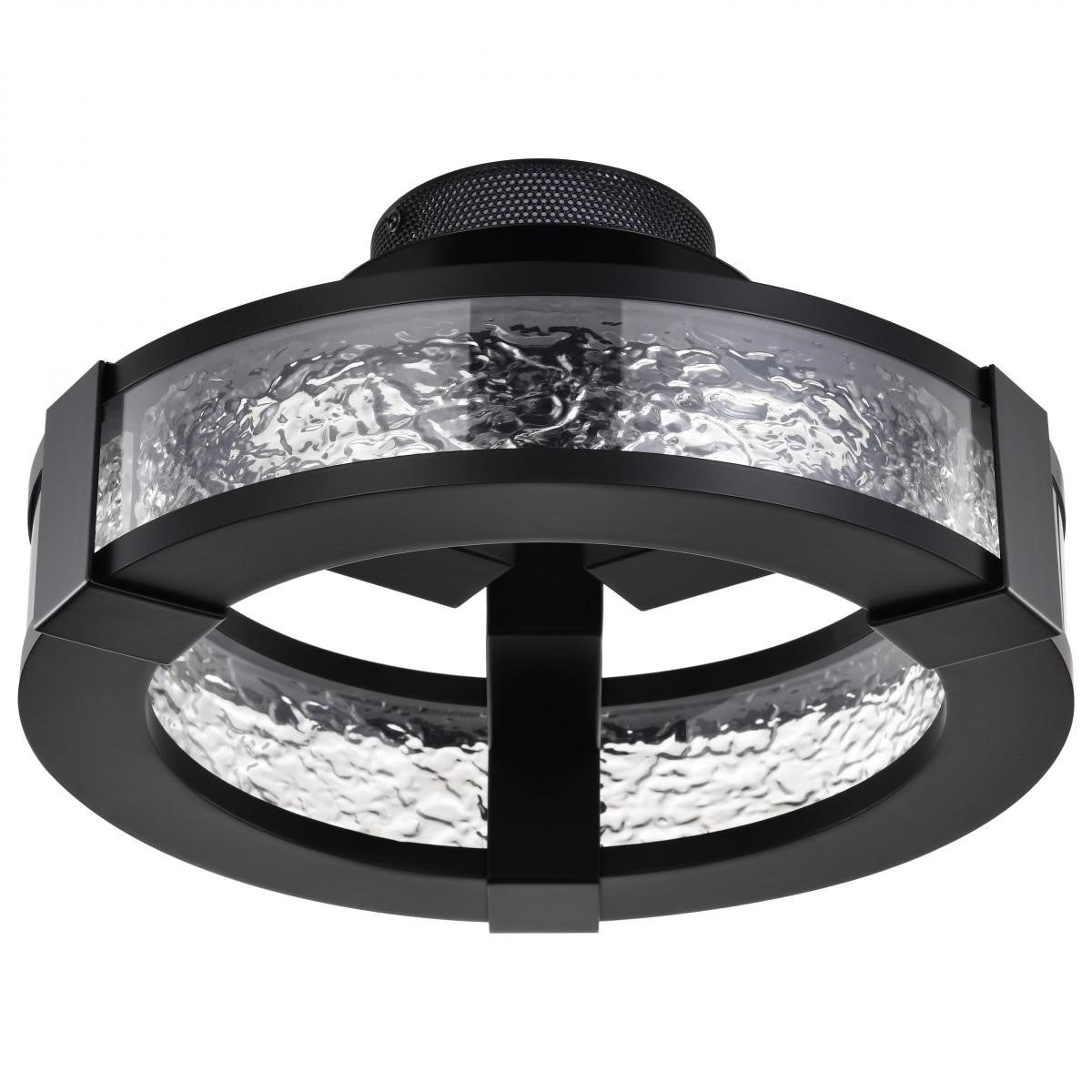 Darrow 14" LED Semi-Flush Mount Light, Matte Black Finish - Bees Lighting