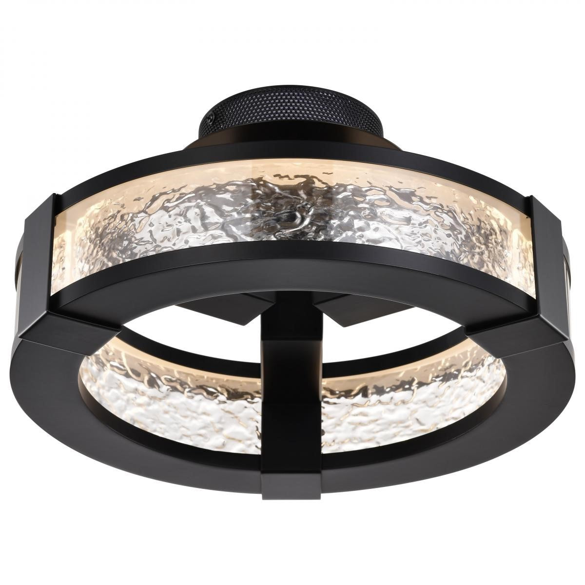 Darrow 14" LED Semi-Flush Mount Light, Matte Black Finish - Bees Lighting