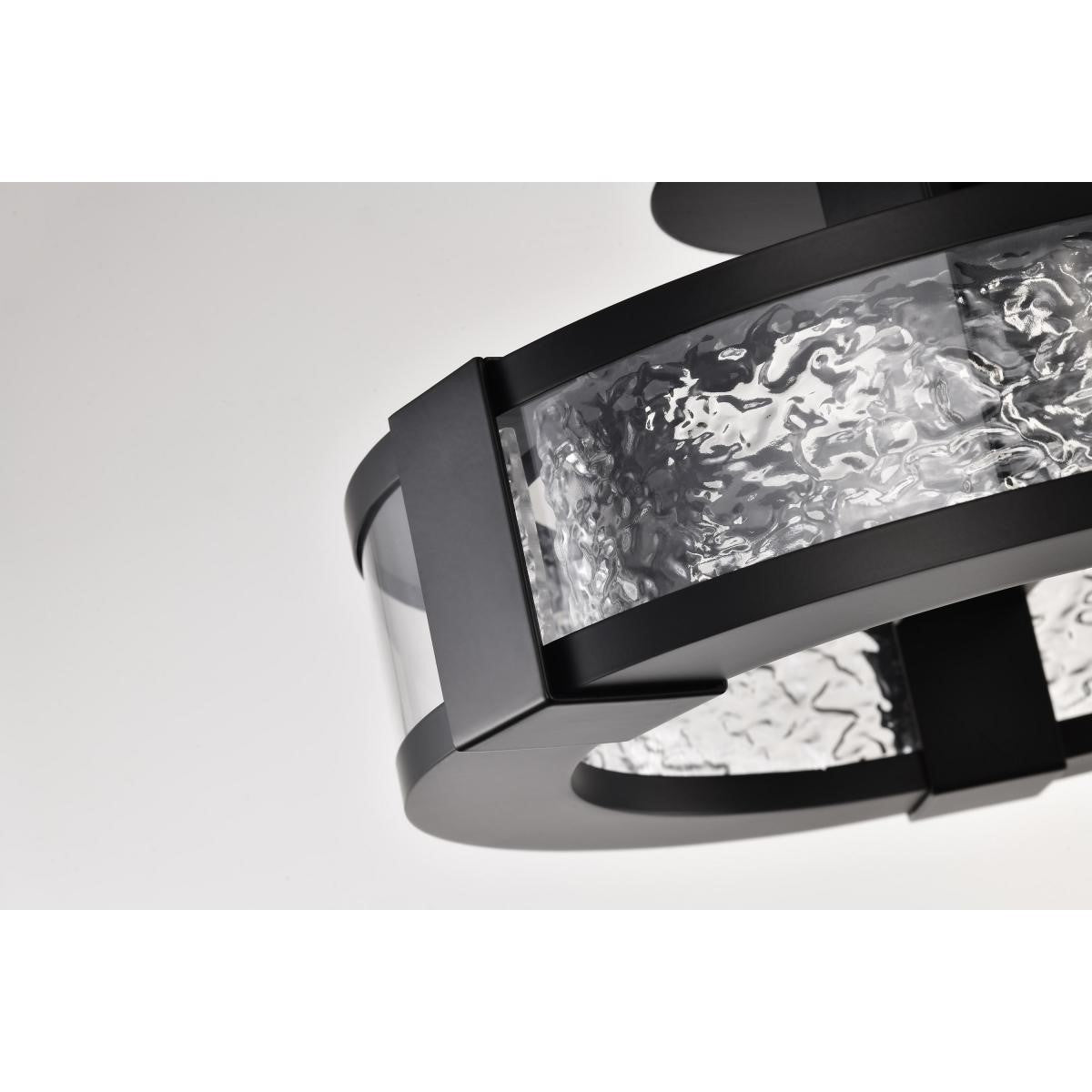 Darrow 14" LED Semi-Flush Mount Light, Matte Black Finish - Bees Lighting
