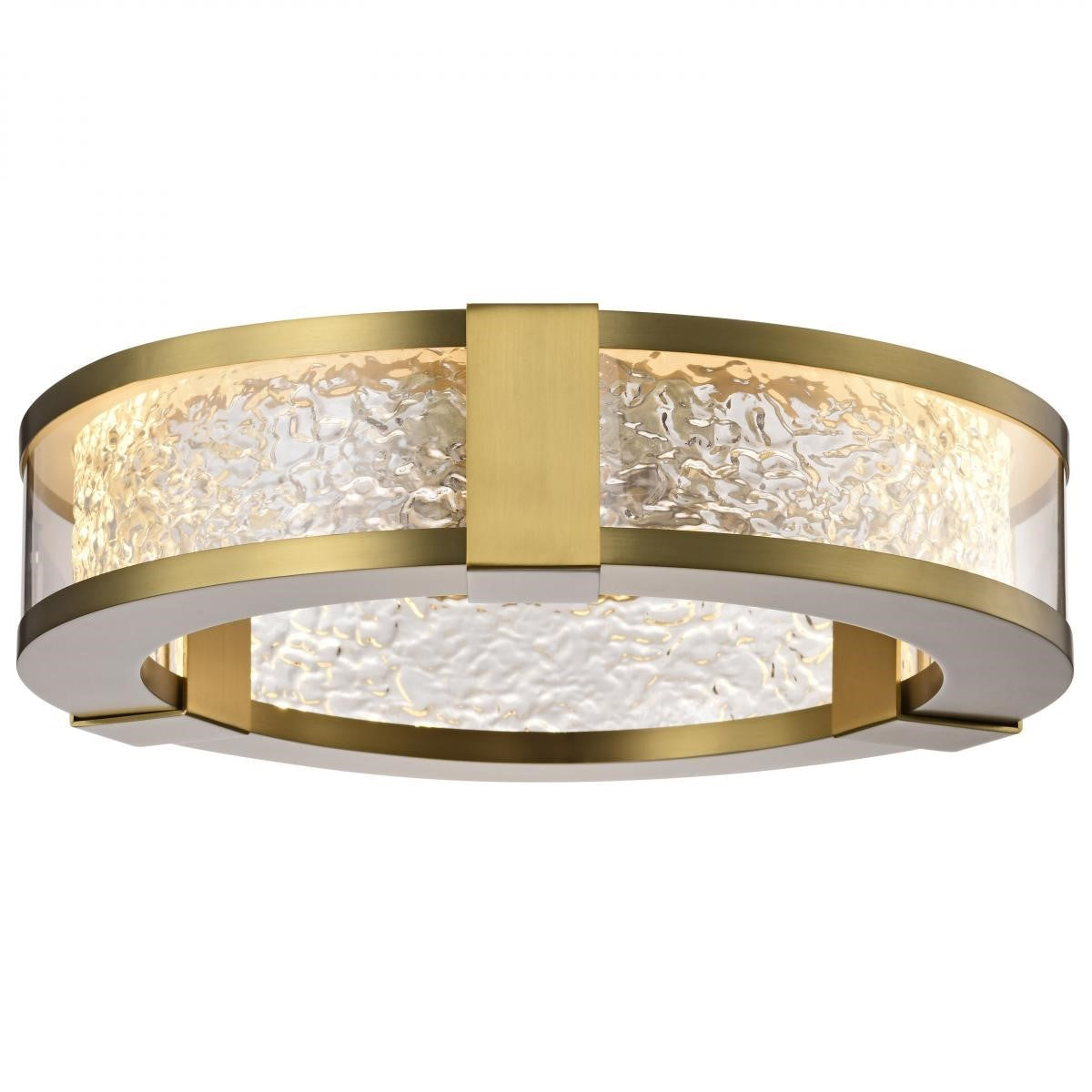 Darrow 13" LED Flush Mount, Vintage Brass Finish - Bees Lighting