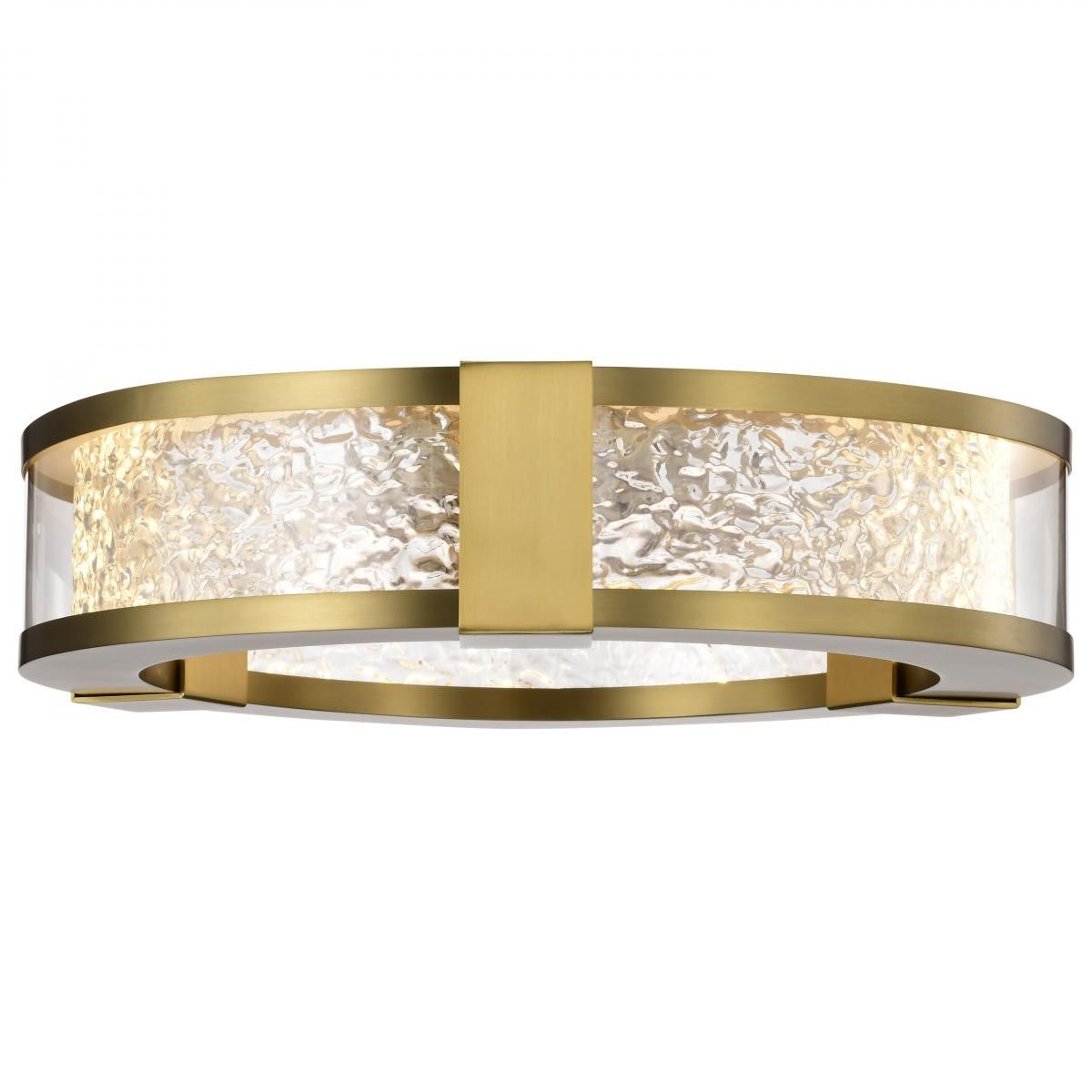 Darrow 13" LED Flush Mount, Vintage Brass Finish - Bees Lighting