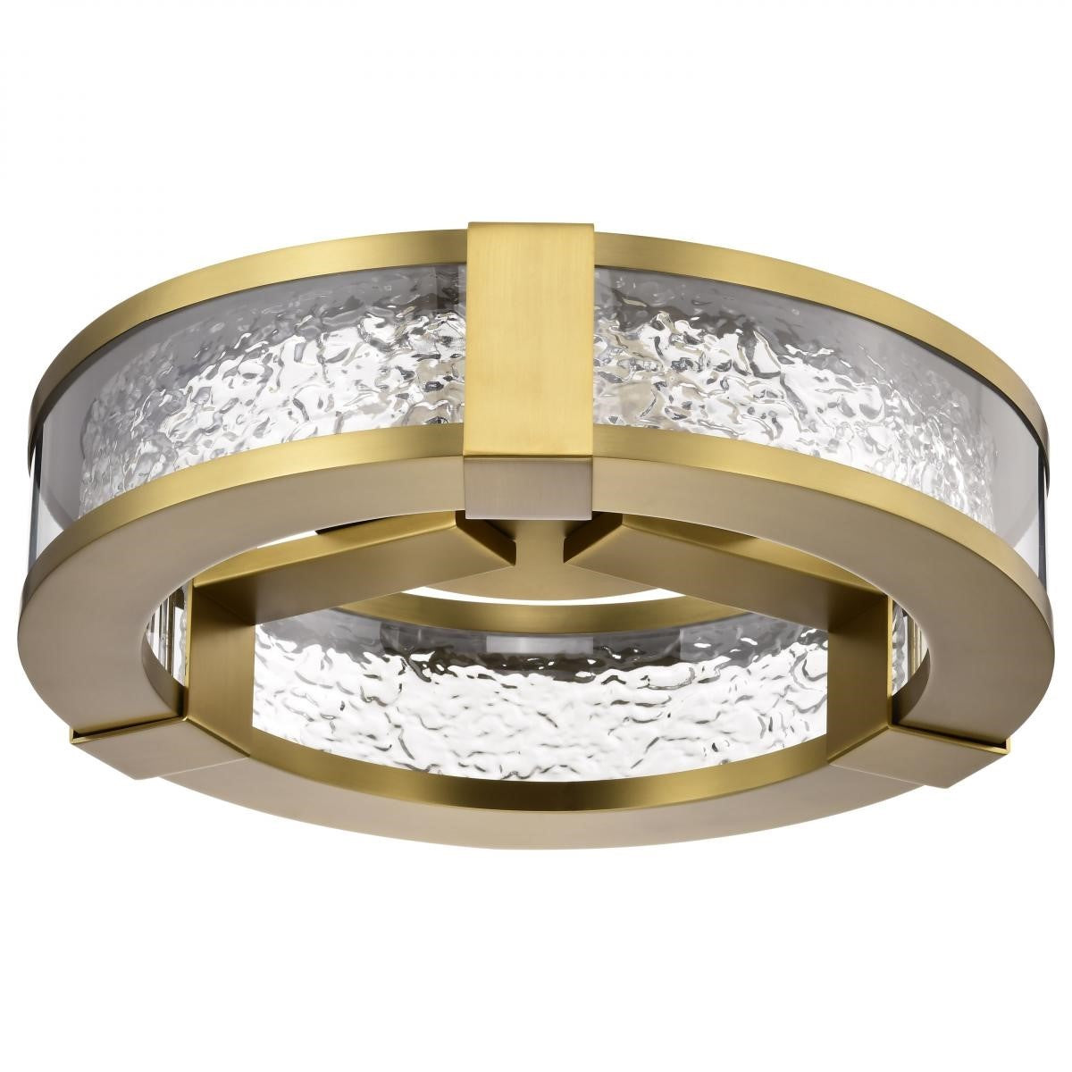 Darrow 13" LED Flush Mount, Vintage Brass Finish - Bees Lighting