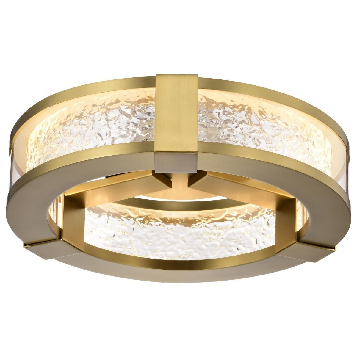Darrow 13" LED Flush Mount, Vintage Brass Finish - Bees Lighting