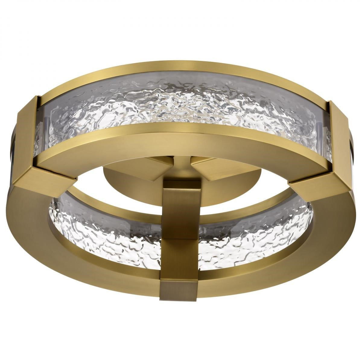 Darrow 13" LED Flush Mount, Vintage Brass Finish - Bees Lighting