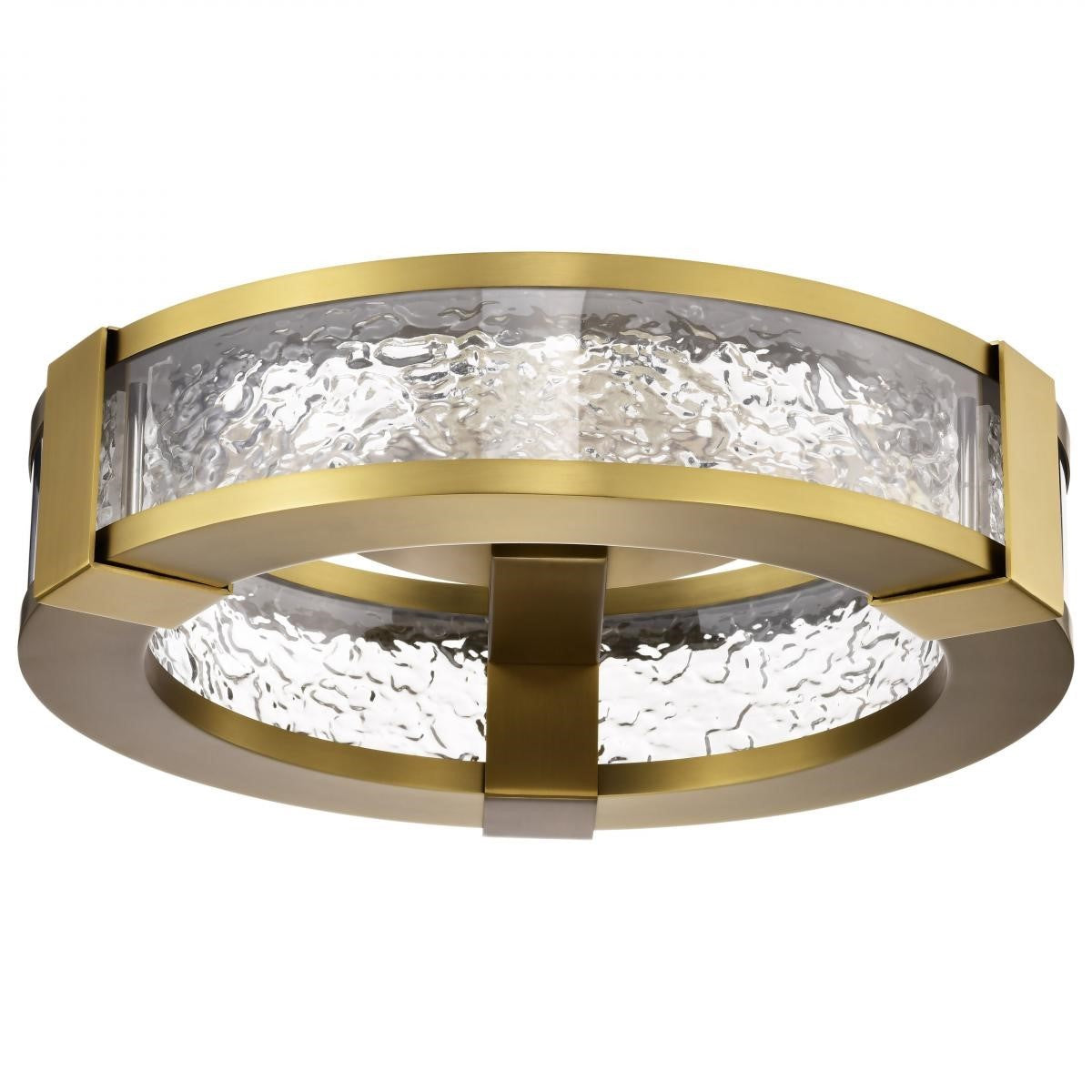 Darrow 13" LED Flush Mount, Vintage Brass Finish - Bees Lighting