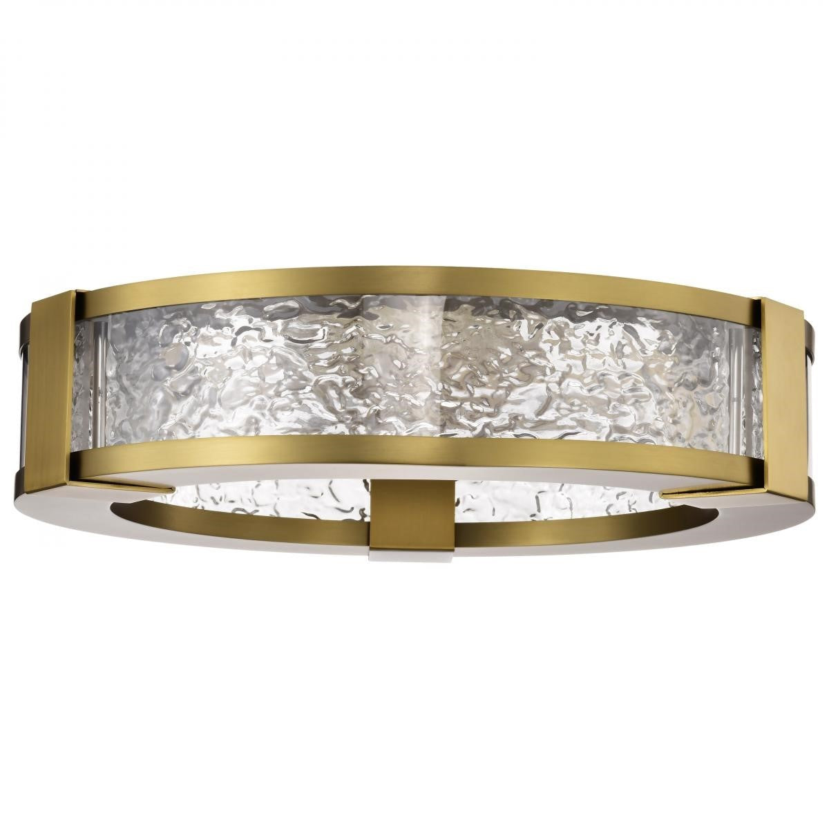 Darrow 13" LED Flush Mount, Vintage Brass Finish - Bees Lighting