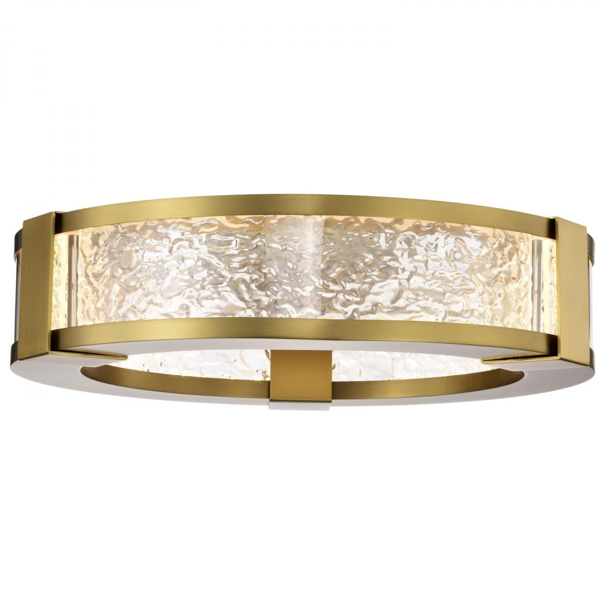 Darrow 13" LED Flush Mount, Vintage Brass Finish - Bees Lighting