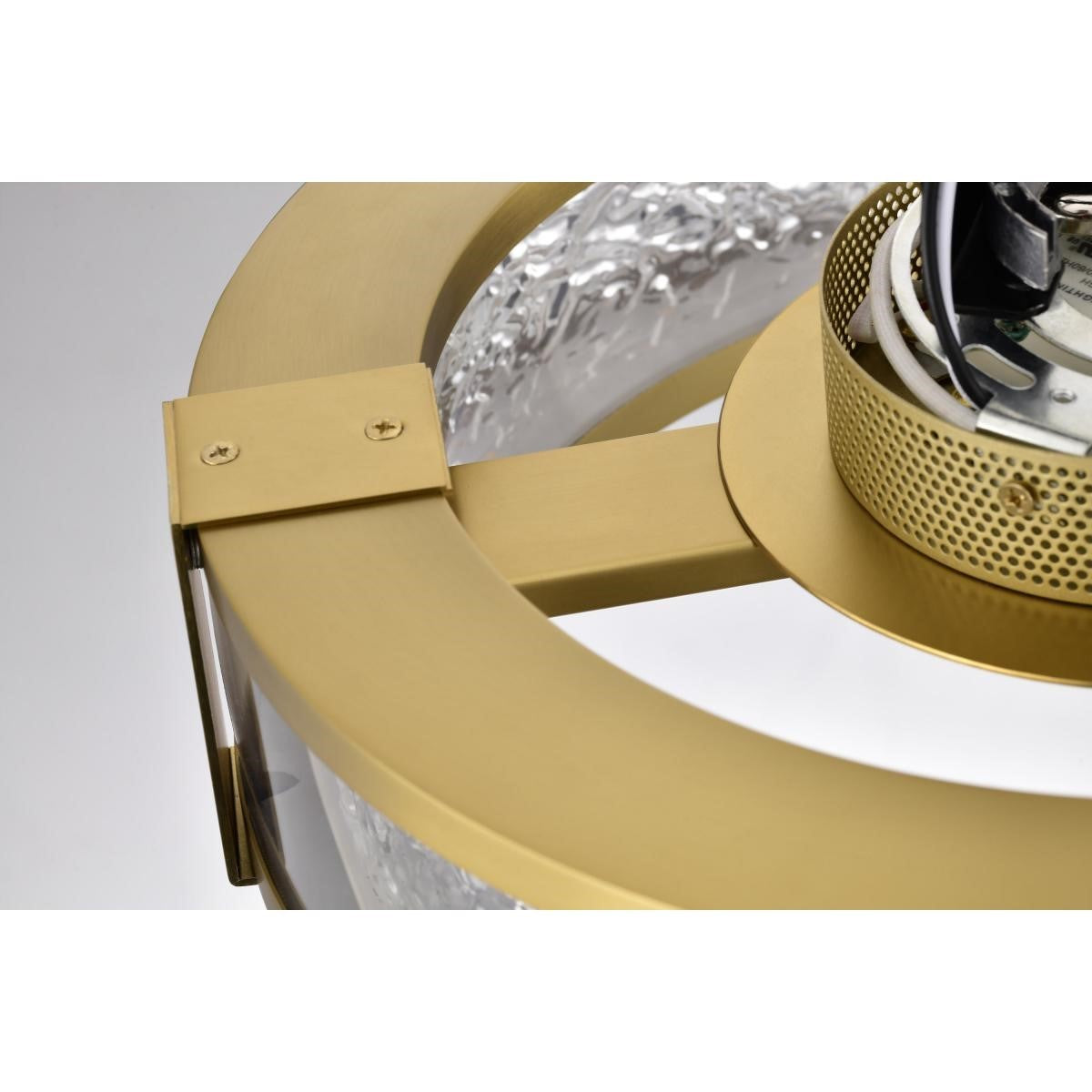 Darrow 13" LED Flush Mount, Vintage Brass Finish - Bees Lighting