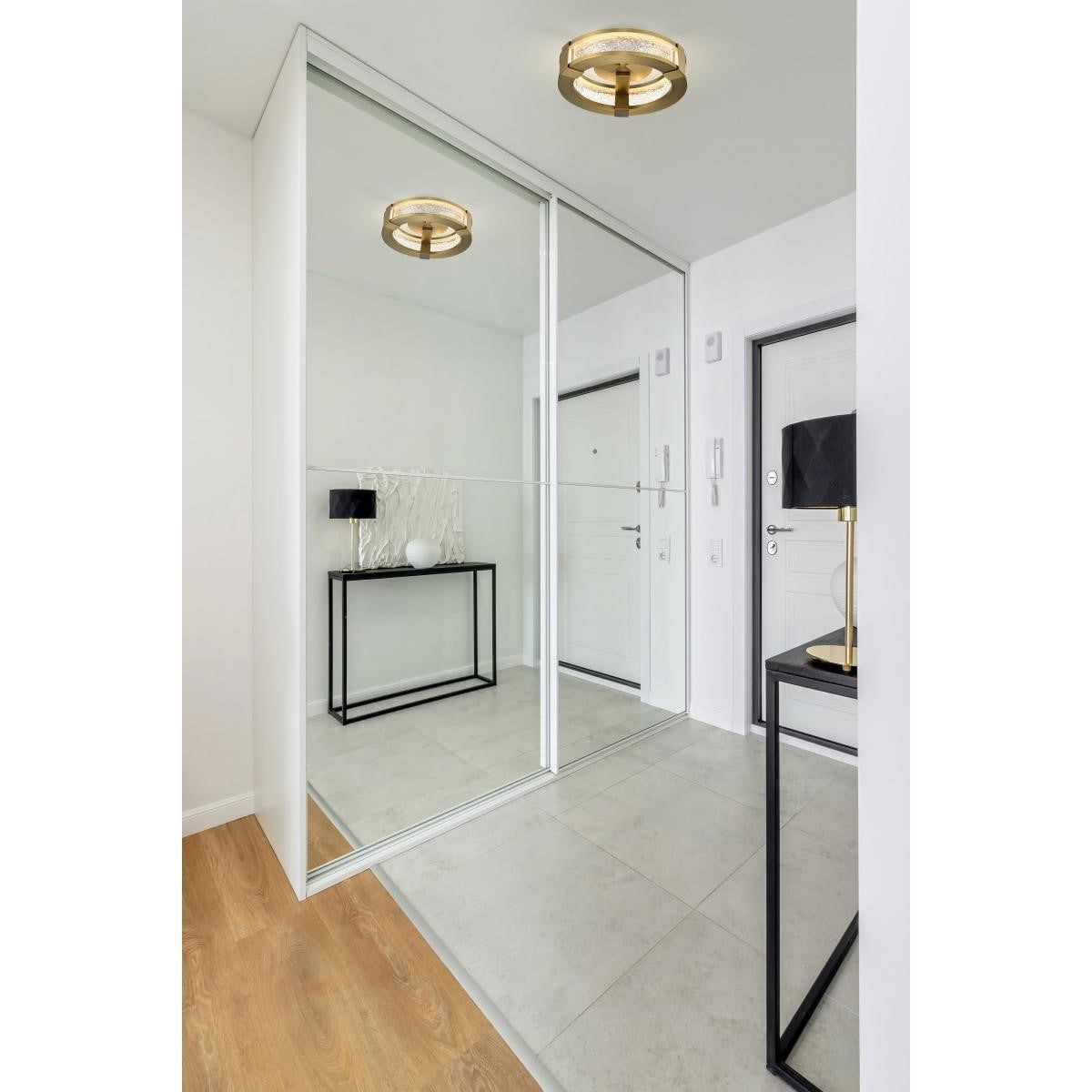 Darrow 13" LED Flush Mount, Vintage Brass Finish - Bees Lighting