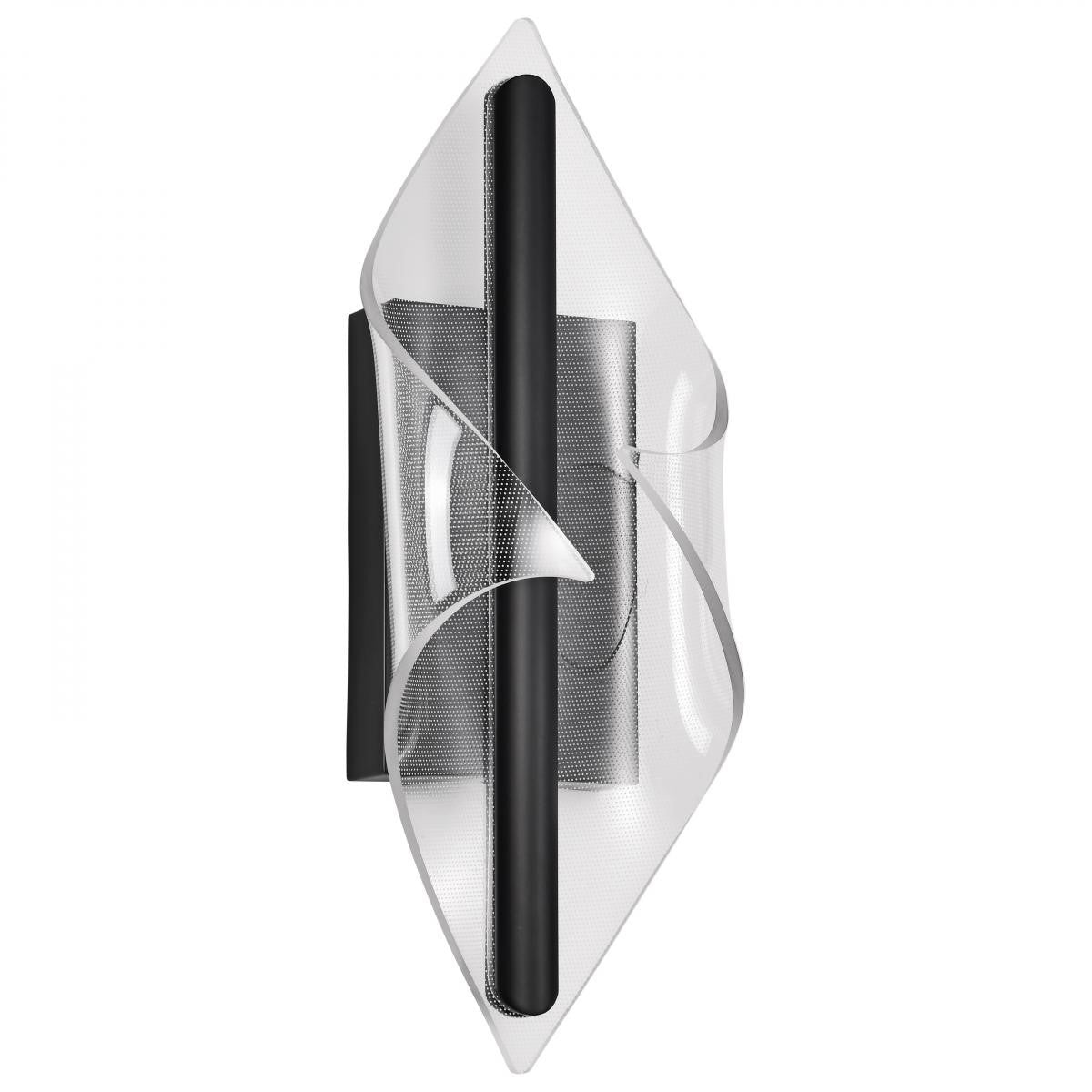 Geneva LED Wall Sconce, Matte Black Finish, Silk Screened Acrylic Lens - Bees Lighting