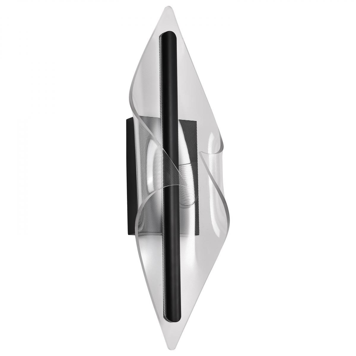 Geneva LED Wall Sconce, Matte Black Finish, Silk Screened Acrylic Lens - Bees Lighting