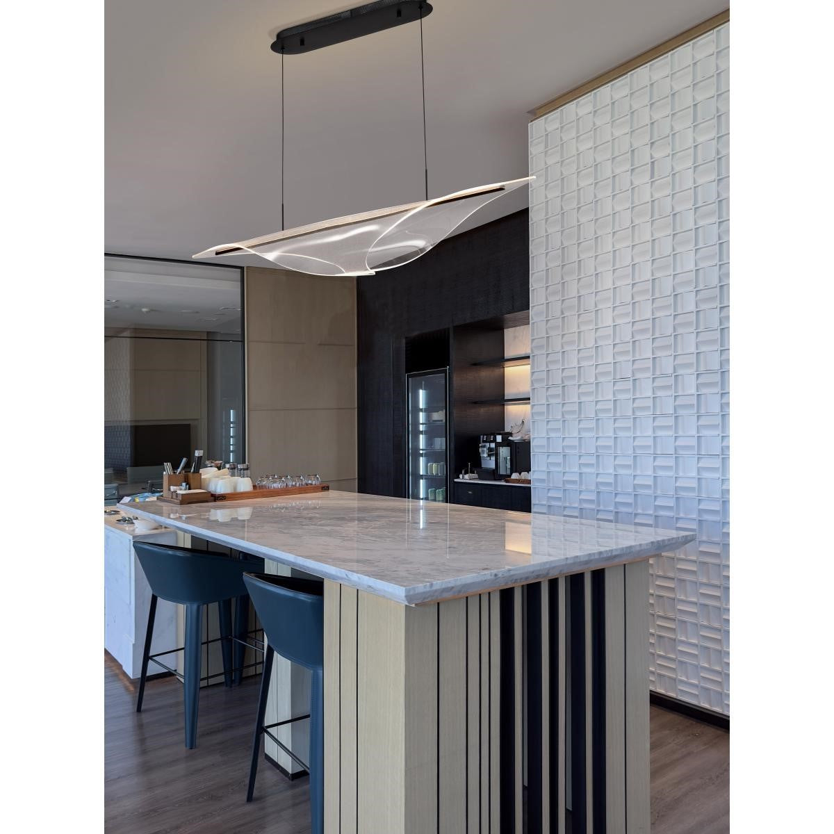 Geneva 46" LED Pendant, Matte Black Finish - Bees Lighting