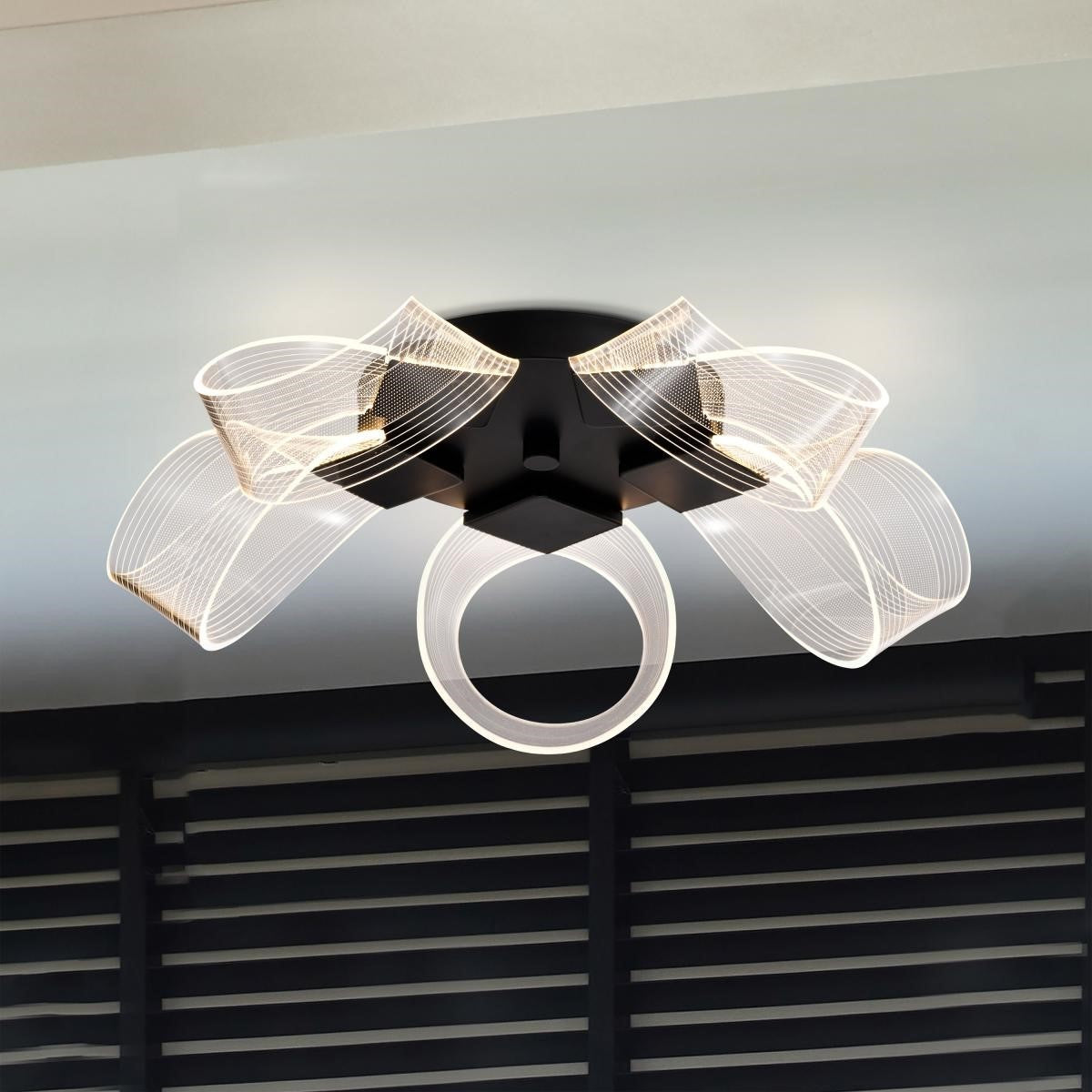 Barnett 21" LED Flush Mount, Matte Black Finish - Bees Lighting