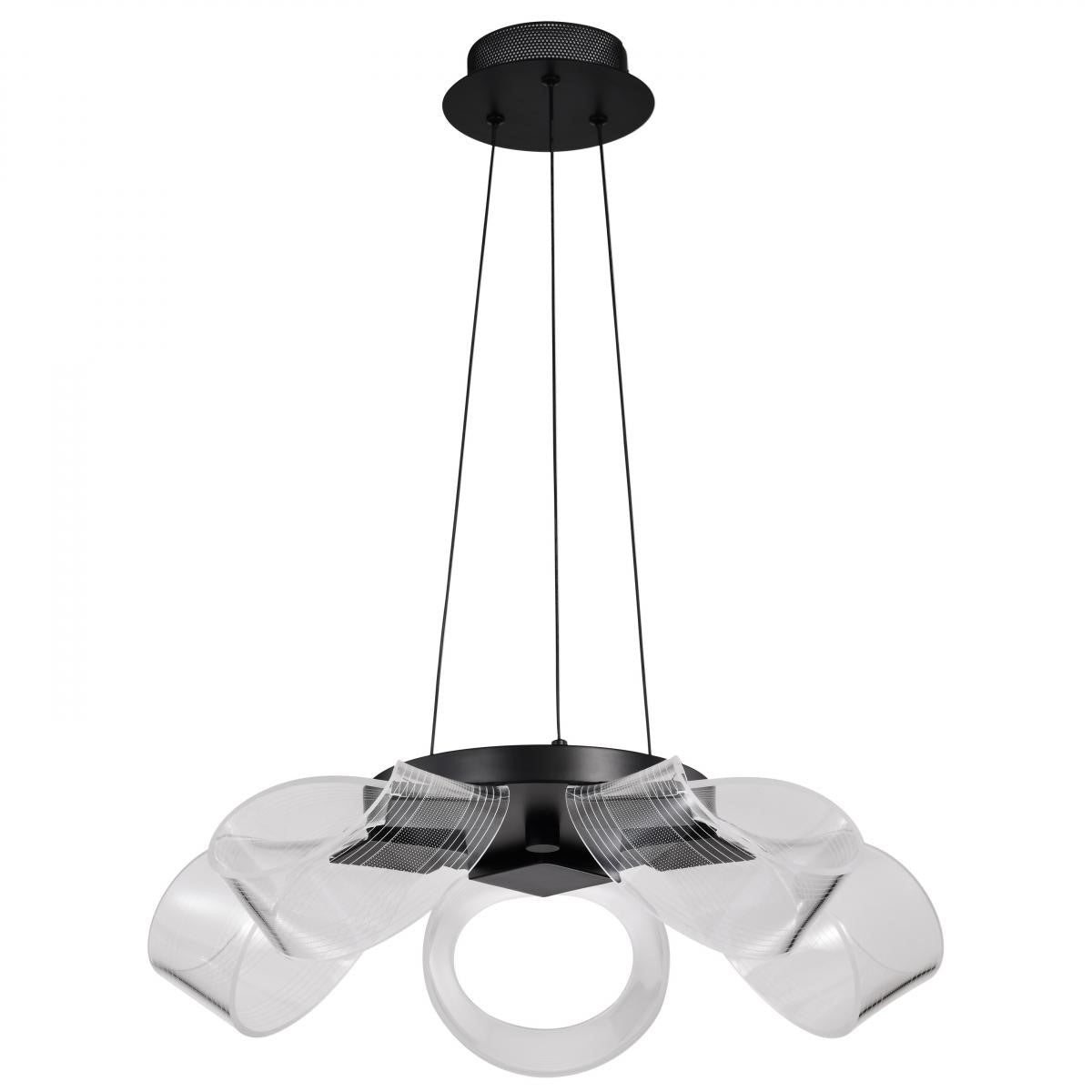 Barnett 21" 6 Lights LED Chandelier, Matte Black Finish - Bees Lighting