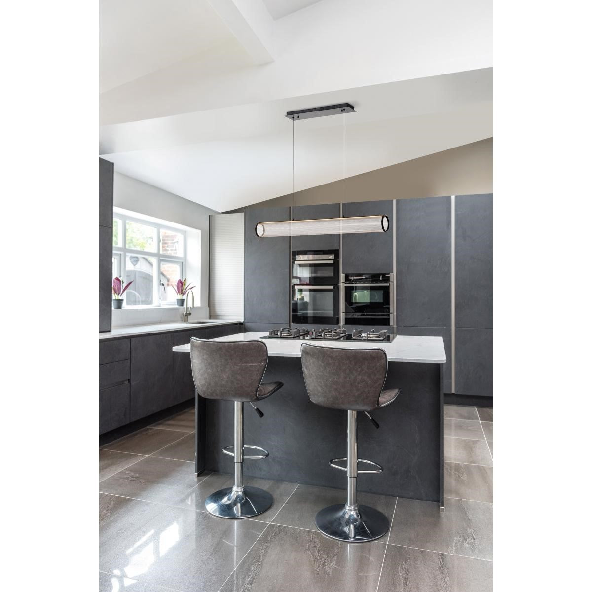 Vale 43" LED Pendant, Matte Black Finish - Bees Lighting