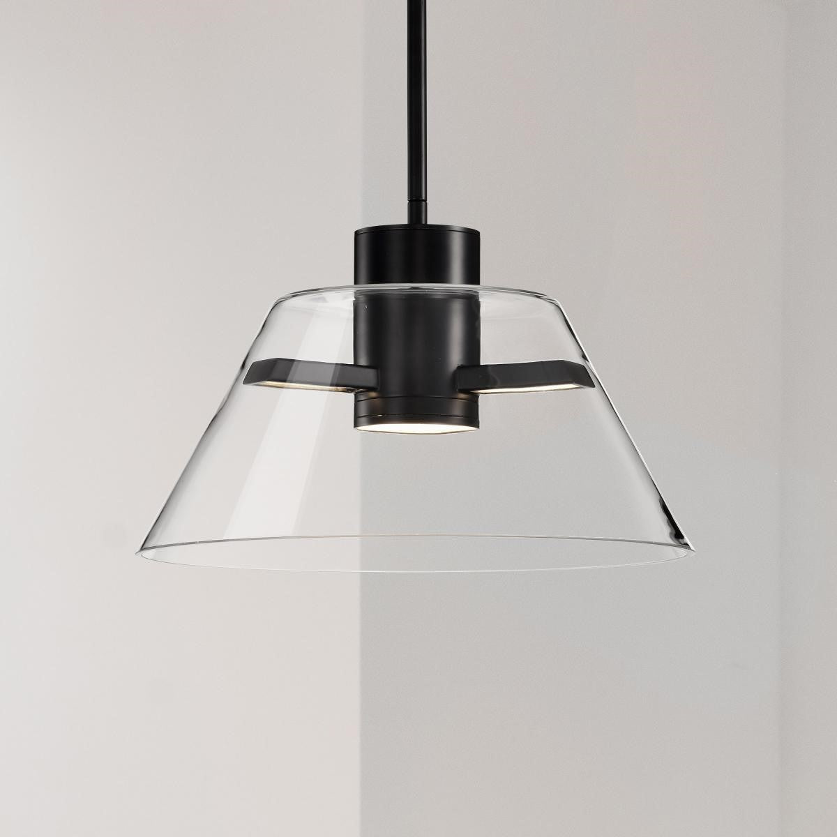 Edmond 14" LED Pendant Light, Matte Black Finish - Bees Lighting