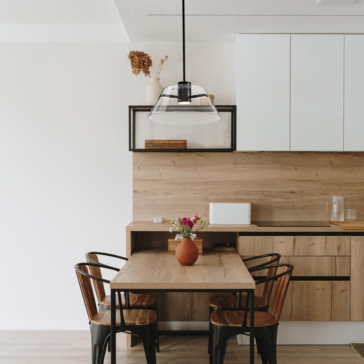 Edmond 17" LED Pendant Light, Matte Black Finish - Bees Lighting