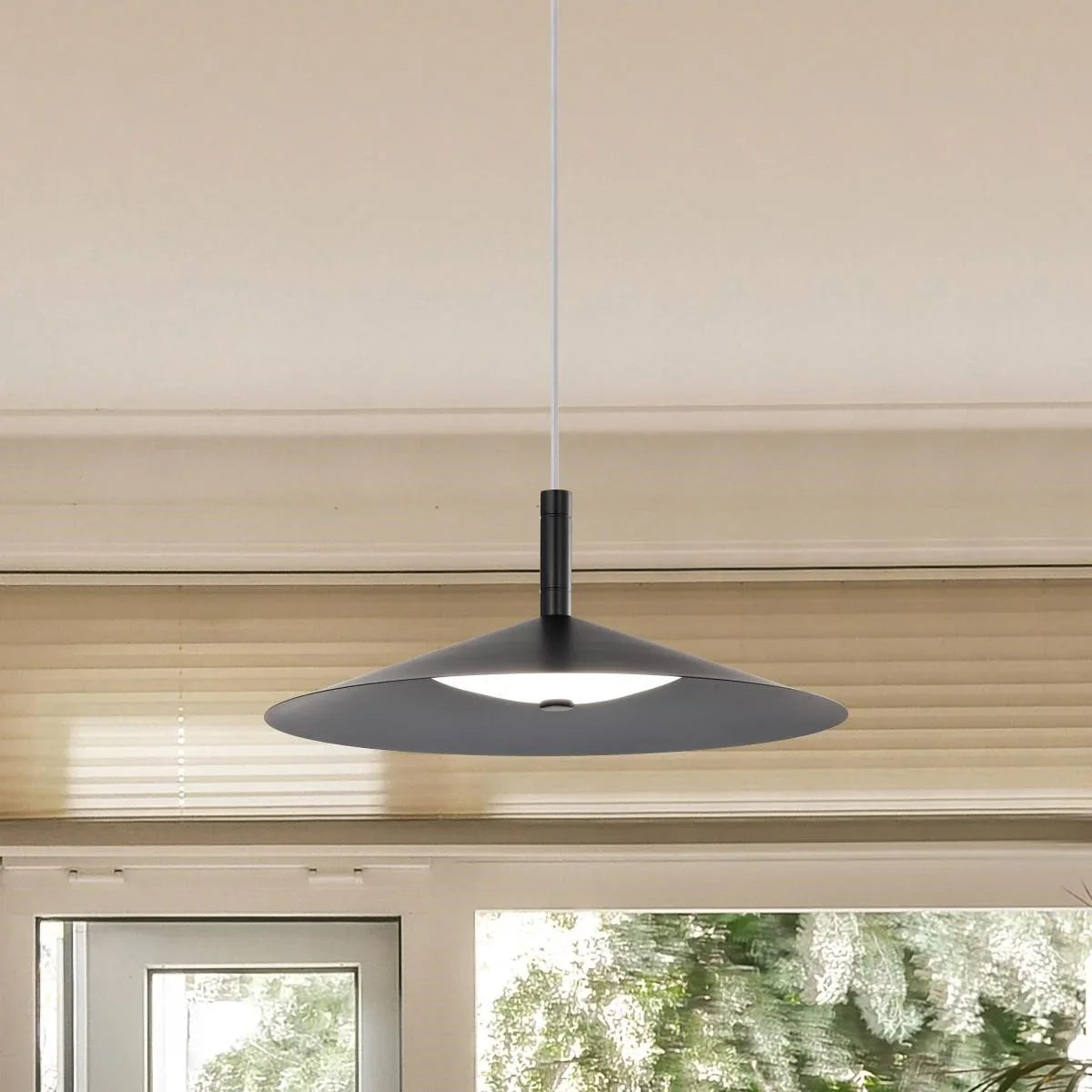 Corrine 18" LED Pendant, Matte Balck Finish - Bees Lighting