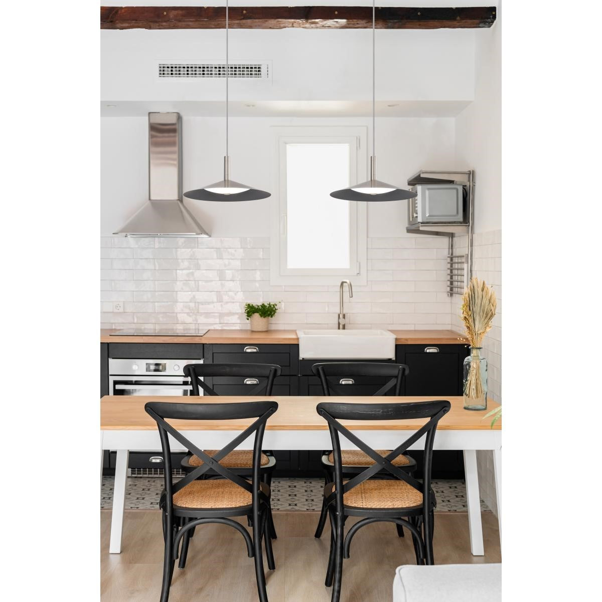 Corrine 14" LED Pendant, Brushed Nickel Finish - Bees Lighting