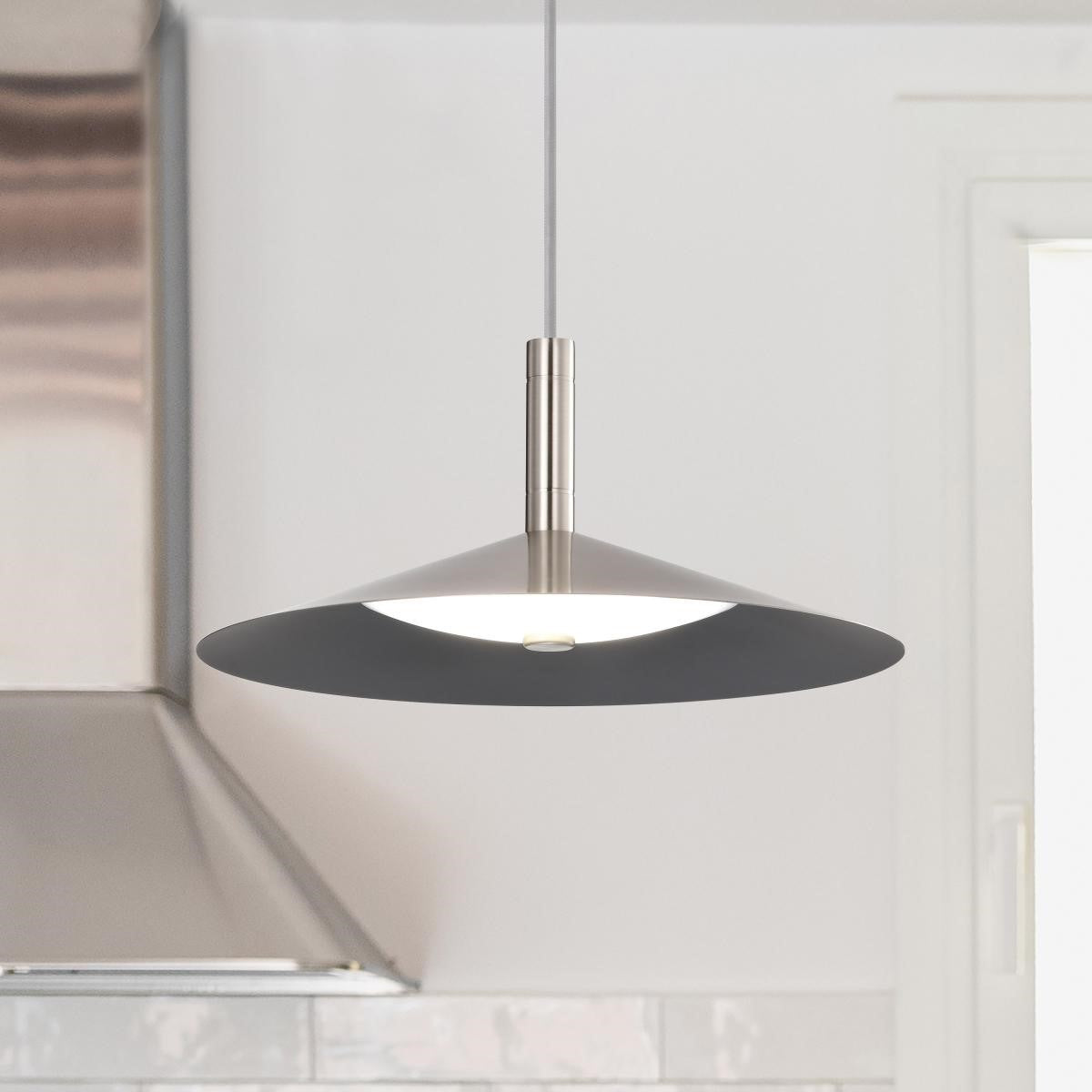 Corrine 14" LED Pendant, Brushed Nickel Finish - Bees Lighting